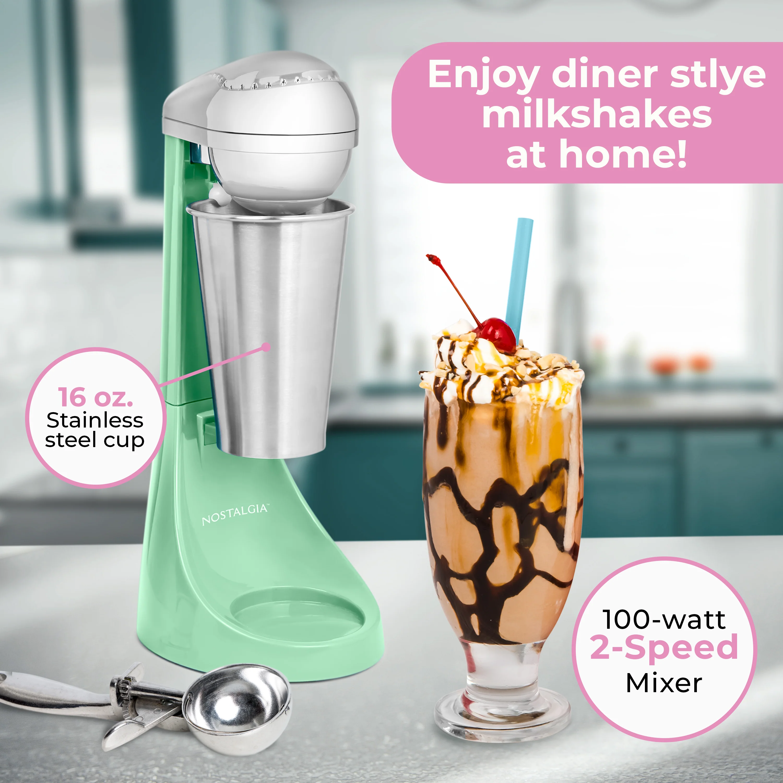 2-Speed Milkshake Maker and Drink Mixer - Inhomebuy