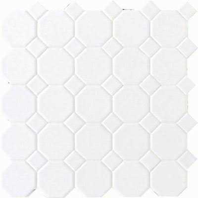 Daltile Octagon & Dot Matte White Dot Tile & Stone - Inhomebuy
