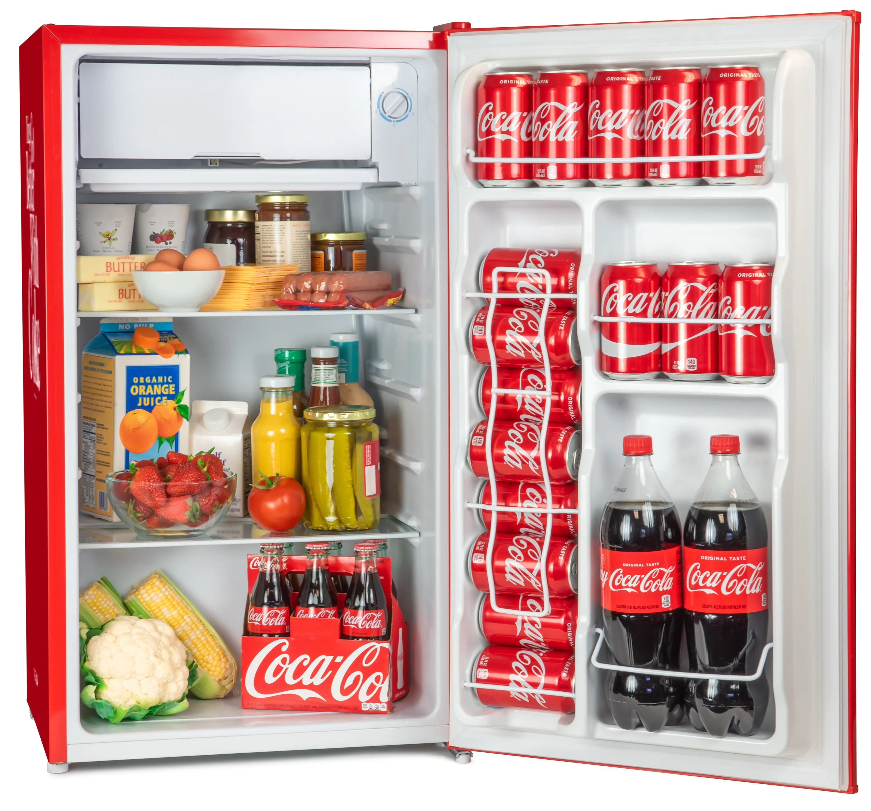 Coca-Cola 3.2 Cu. Ft. Refrigerator With Freezer, Red - Inhomebuy