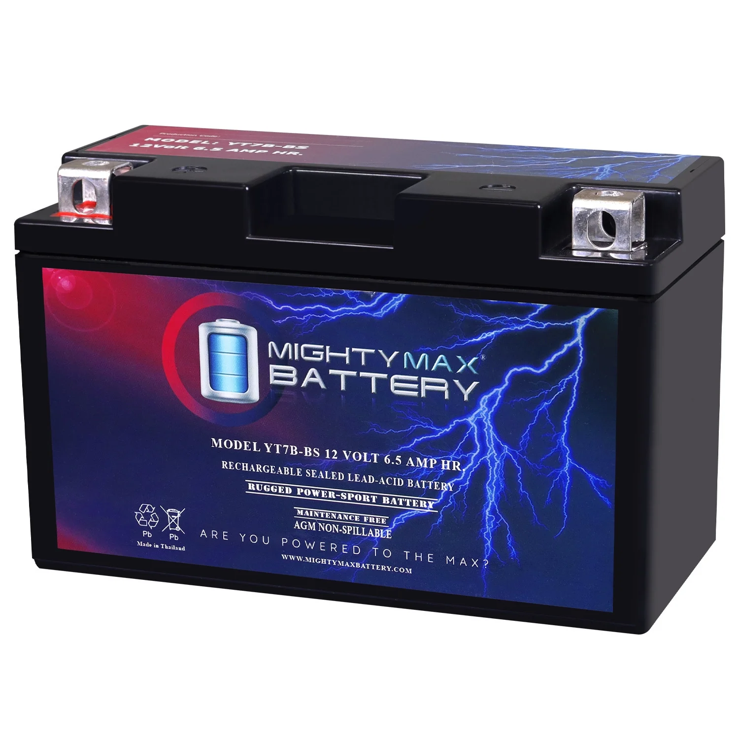 YT7B-BS 12V 6.5AH Replacement Battery for Ducati 955 Panigale V2 19-21 - Inhomebuy