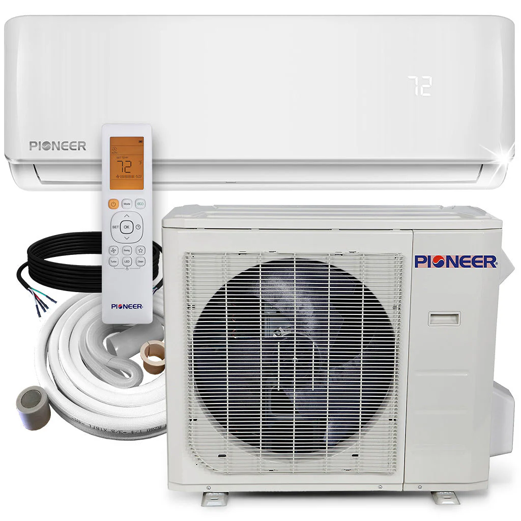 Pioneer® 30,000 BTU 18.6 SEER 230V Ductless Mini-Split Inverter+ Air Conditioner Heat Pump System with 50 ft. Line Sets, WYS030GMFI20RL-50 - Inhomebuy