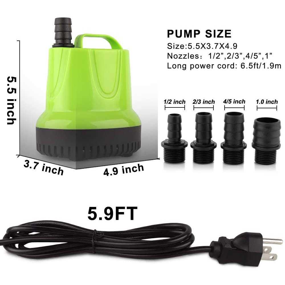 Freesea 845 GPH 60W Submersible Water Pump for Pond Aquarium Hydroponics Fish Tank Fountain Waterfall - Inhomebuy
