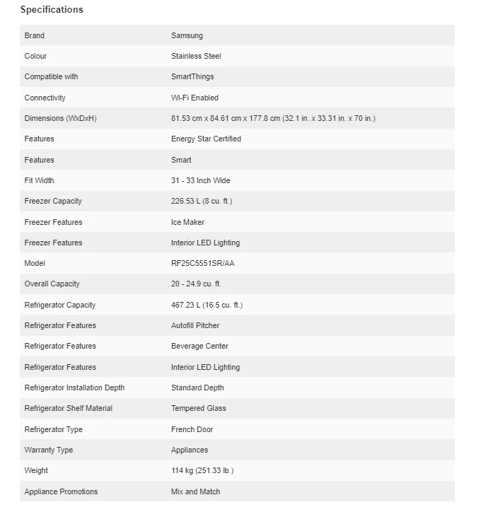 SAMSUNG 33 IN. 24.5 CU. FT. STAINLESS STEEL 3 DOOR FRENCH DOOR REFRIGERATOR WITH BEVERAGE CENTER AND - Inhomebuy