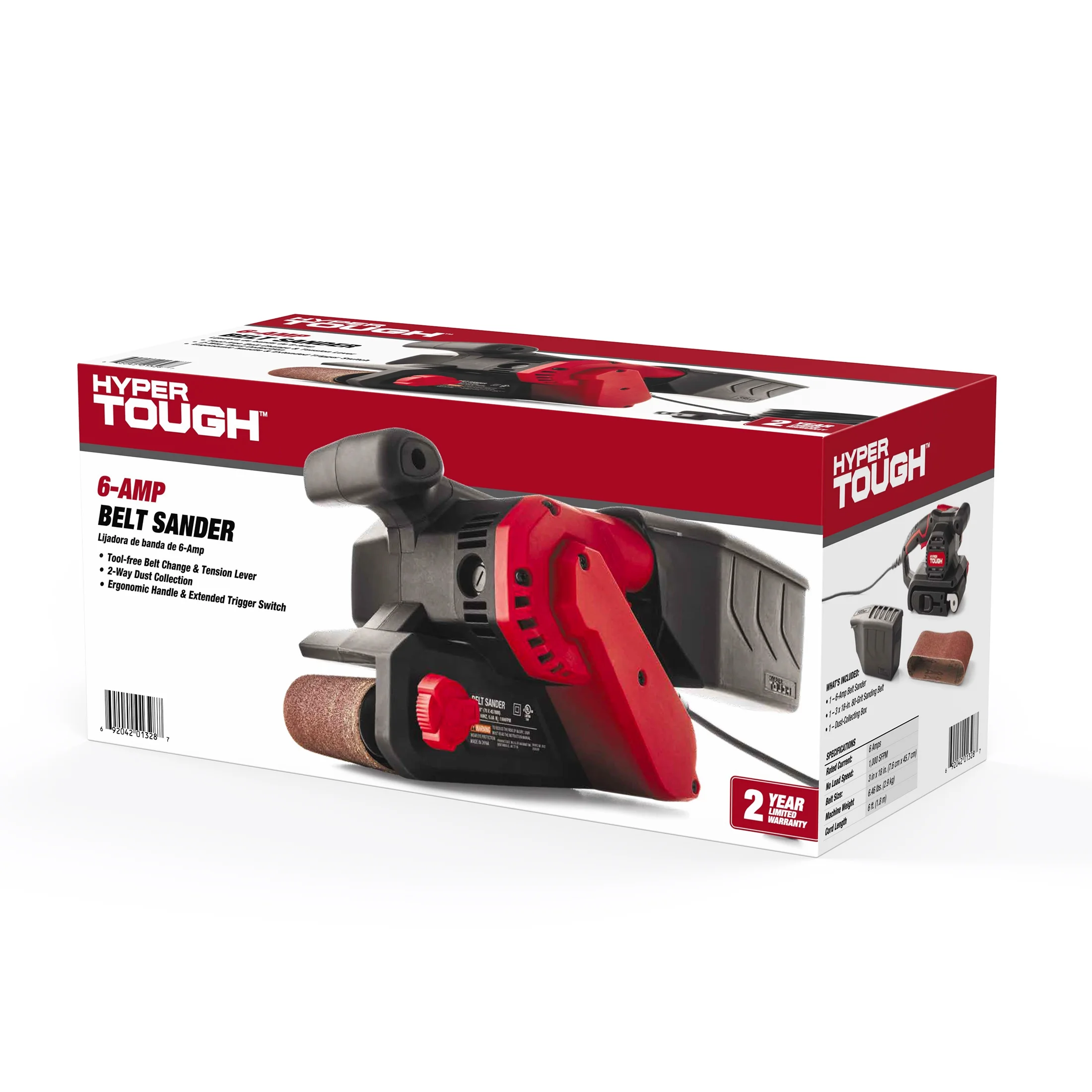 Hyper Tough 6-Amp Belt Sander, 3 x 18-inch, Corded, 2613 - Inhomebuy