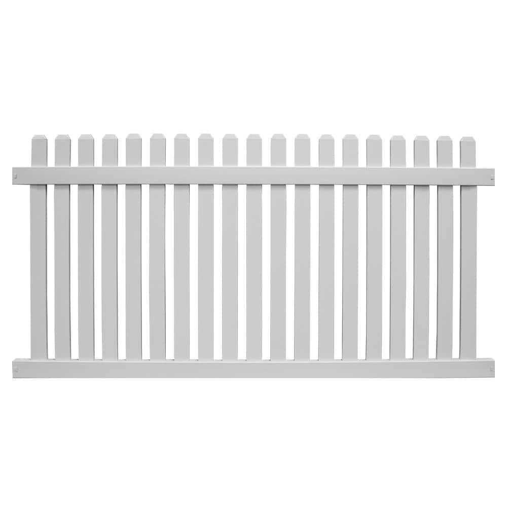Weatherables Pembroke H White Vinyl Privacy Fence Gate Kit - Inhomebuy