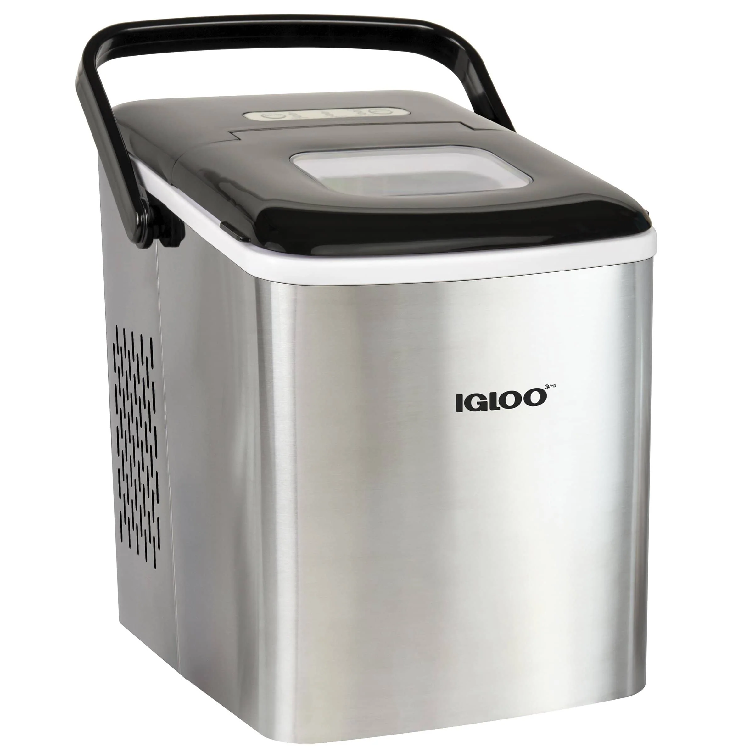 IGLOO® 26-Pound Automatic Self-Cleaning Portable Countertop Ice Maker Machine With Handle, Stainless Steel - Inhomebuy