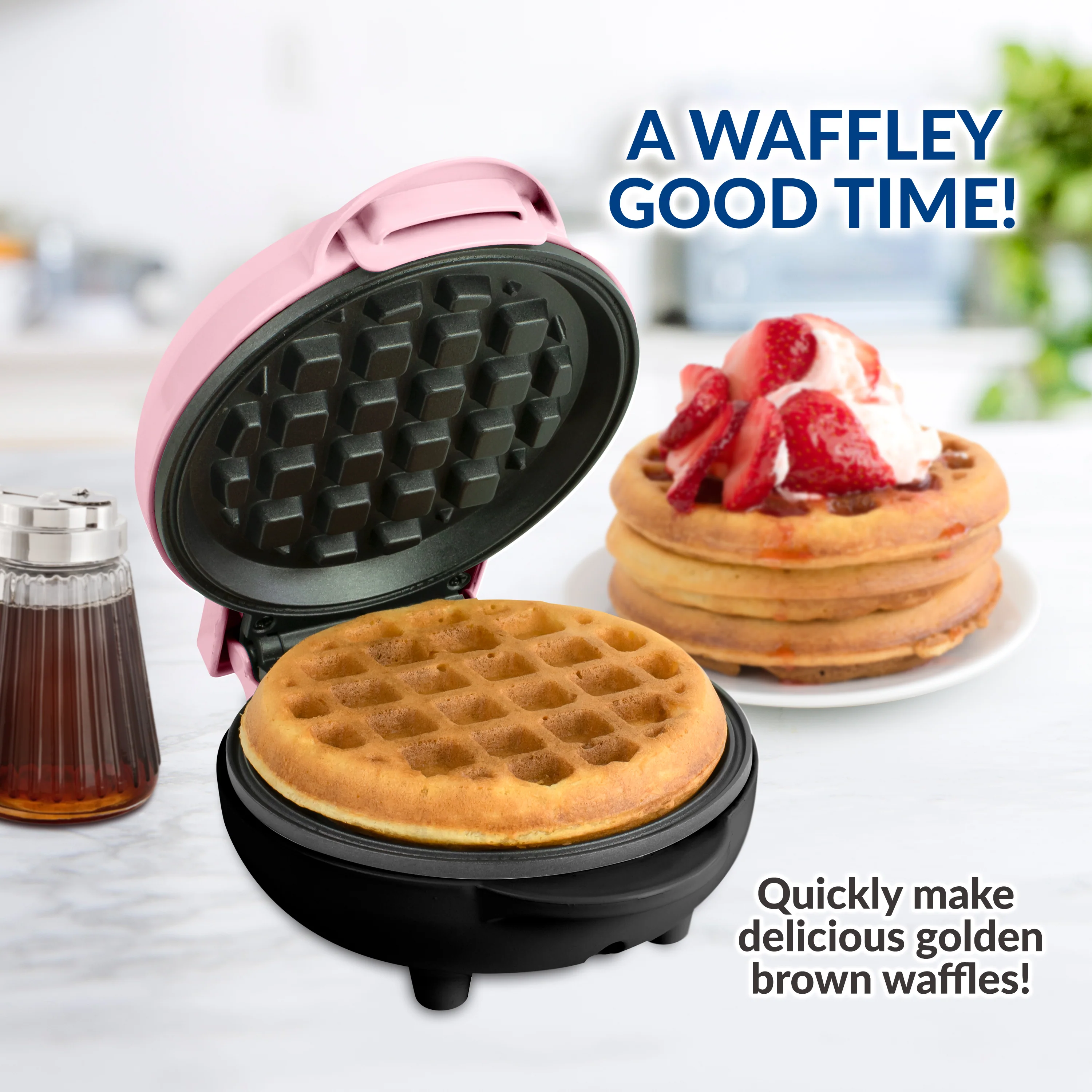 MyMini�?Personal Electric Waffle Maker, Pink - Inhomebuy