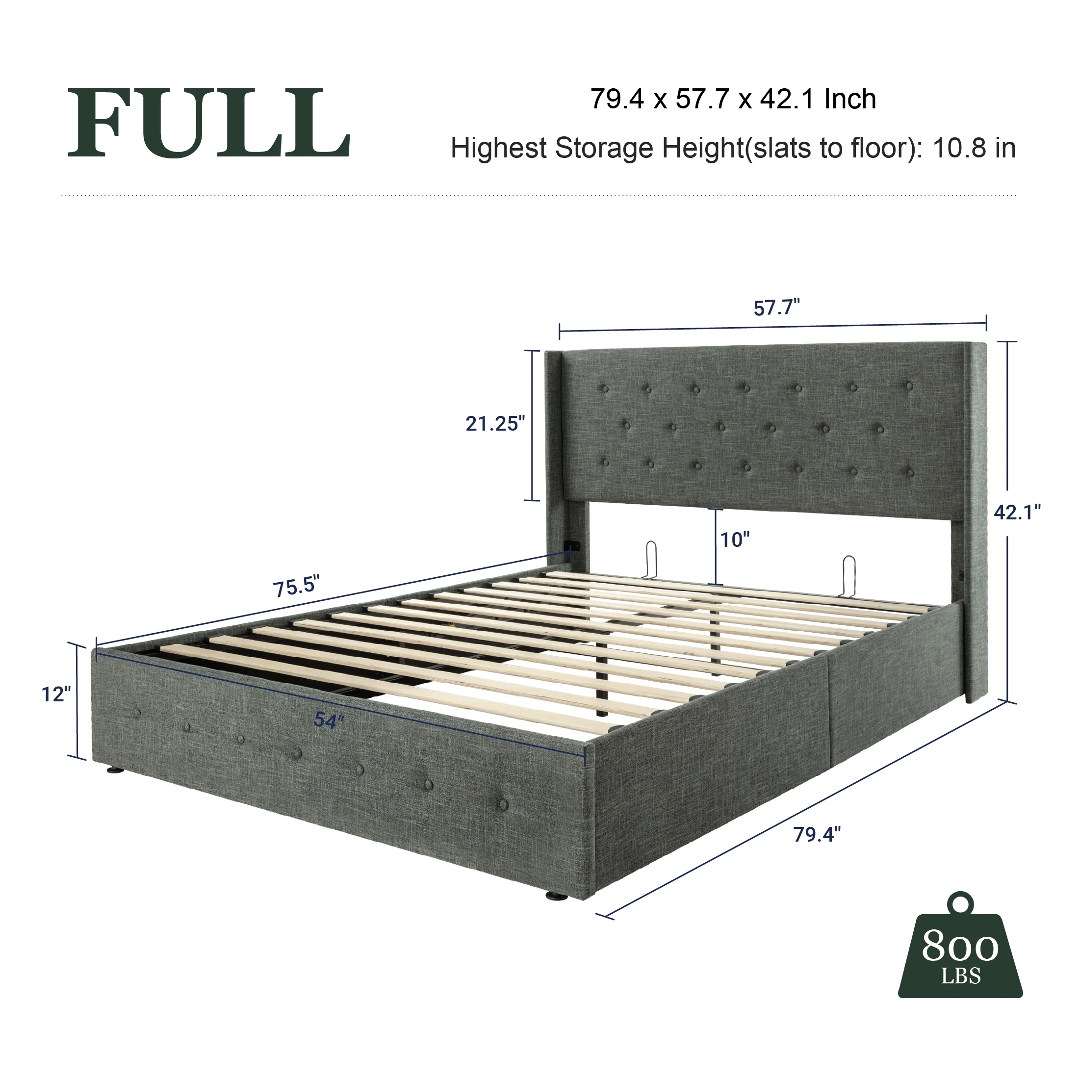 Amolife King Size Upholstered Lift up Storage Platform Bed Frame with Channel Wingback Headboard, Beige, Adult - Inhomebuy