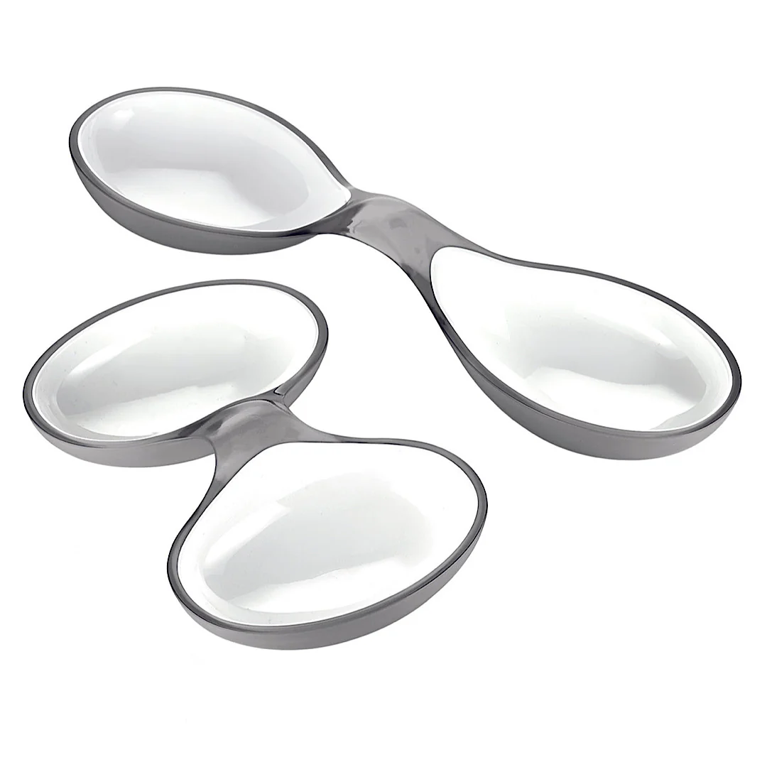 Two-Tone Set of 2 Interlocking Dishes Vintage Clear - Inhomebuy