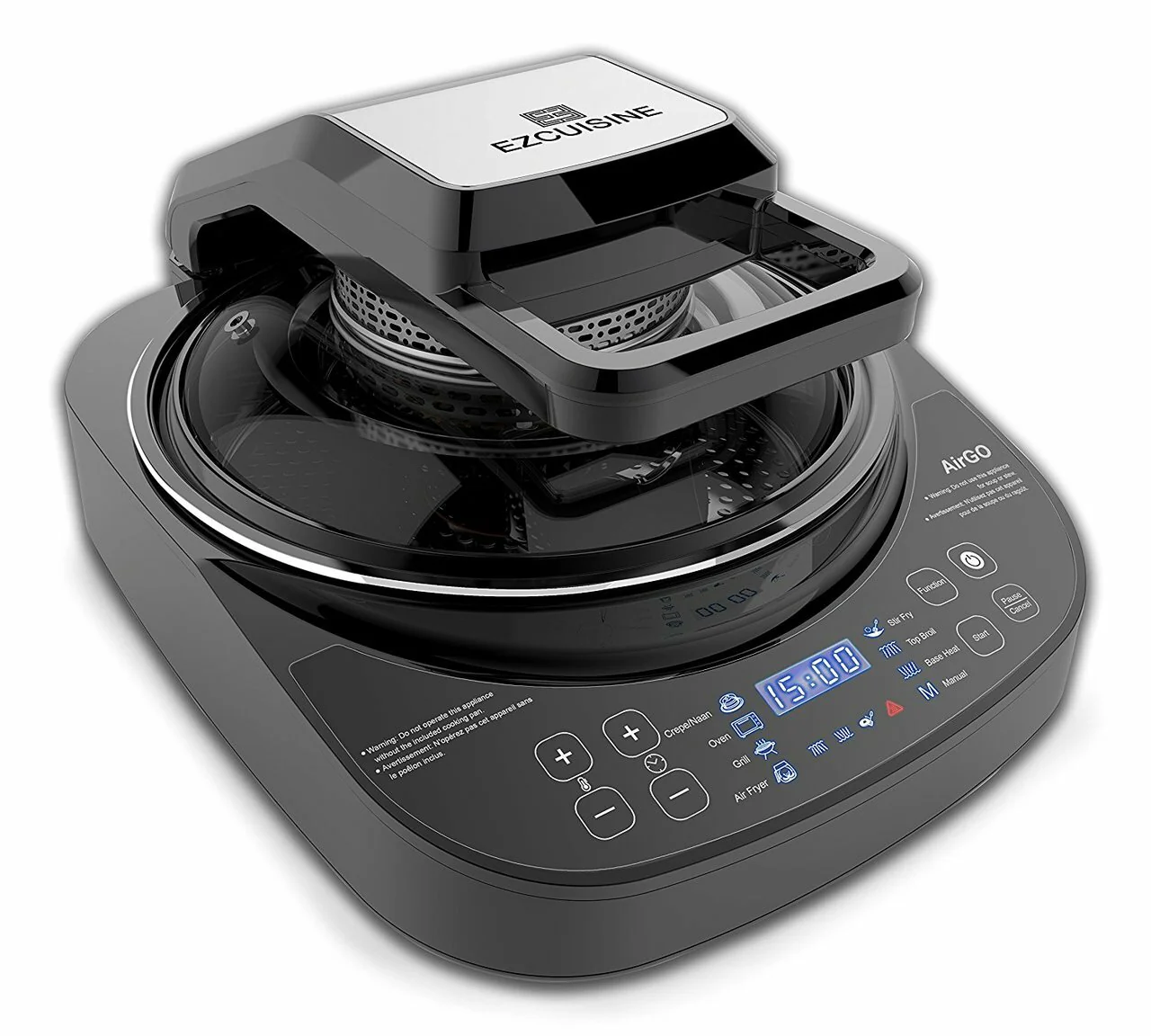 AirGO 5-in-1 Cooking System |AP360| Crepe/Naan Maker, Mini-Oven, Indoor Grill, Air Fryer, Robotic Stir Fryer - Inhomebuy