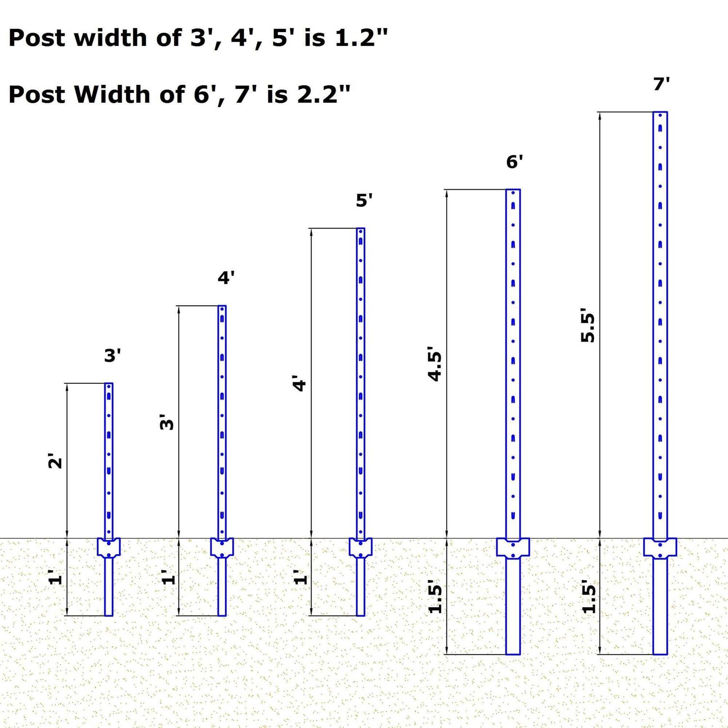 MTB Sturdy Duty Fence Post U Post 5 Feet - Inhomebuy
