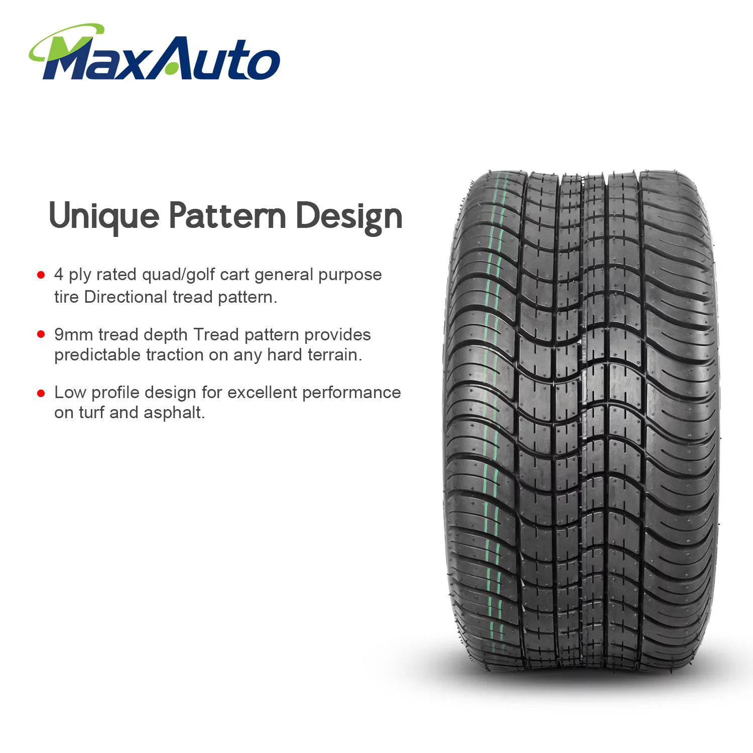 MaxAuto Golf Cart Tires 205/50-10 205x50-10 Low Profile, 4Pcs - Inhomebuy