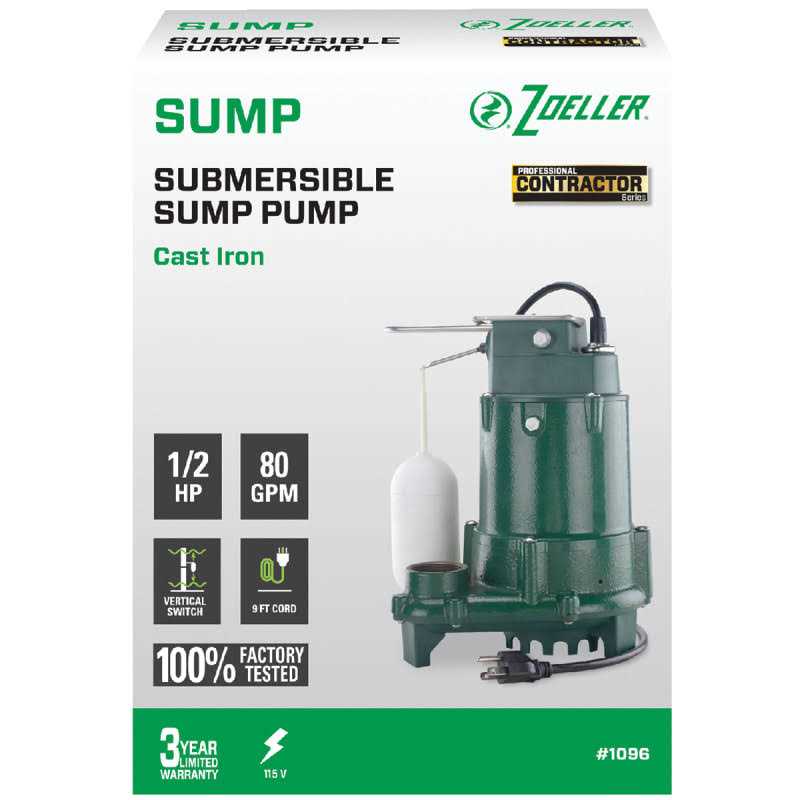 Zoeller N53 Non-Automatic Cast Iron Sump Pump 53-0002 - Inhomebuy