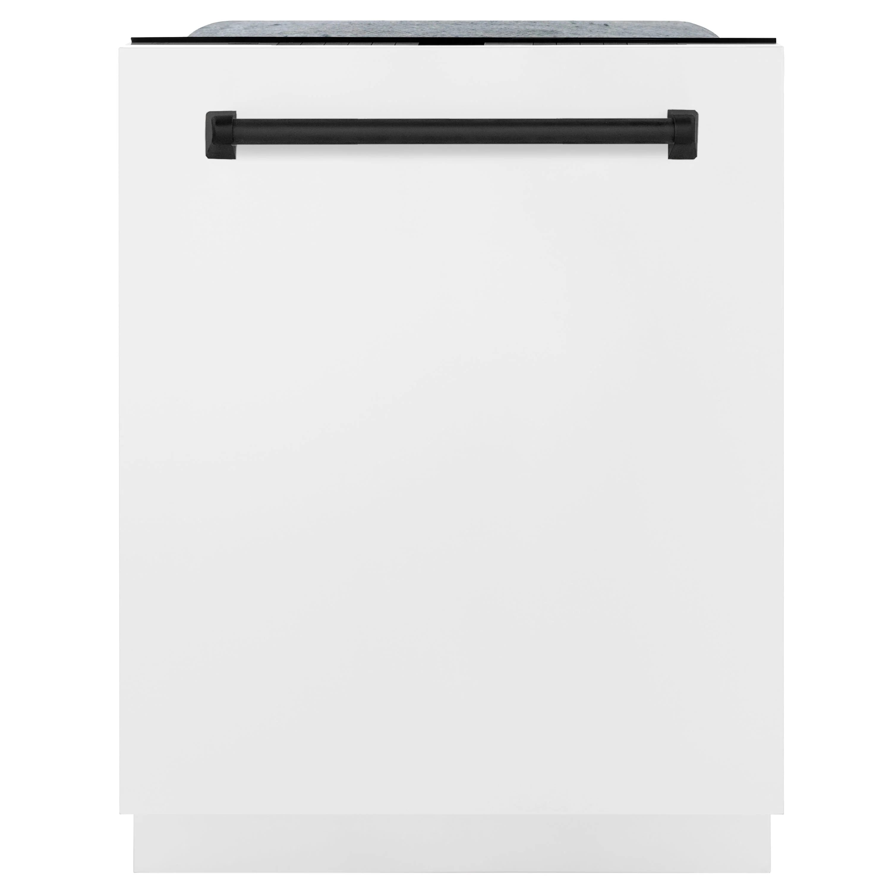 ZLINE Autograph Edition 24 inch Tall Dishwasher, Touch Control, in White Matte with Matte Black Handle, DWMTZ-WM-24-MB - Inhomebuy