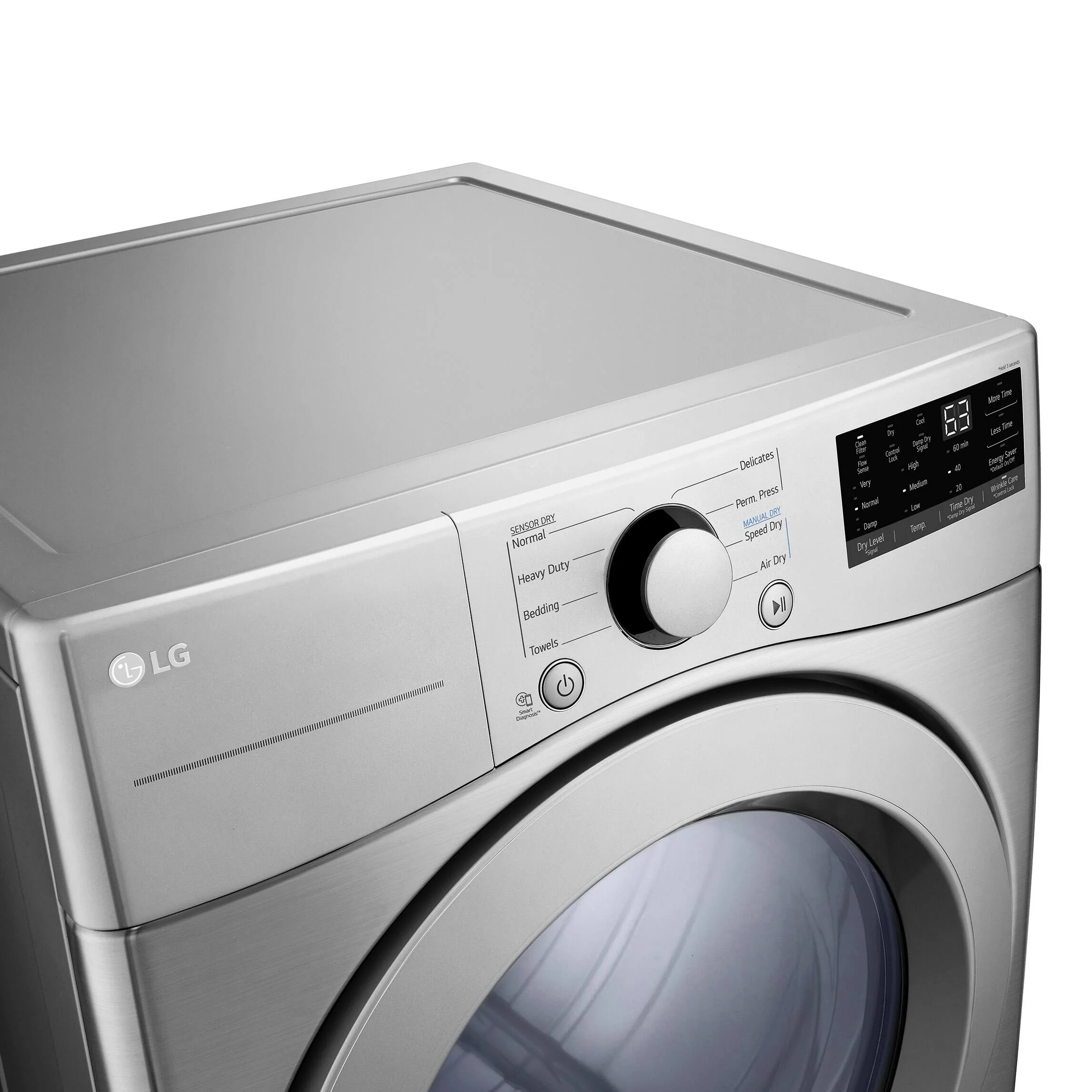 LG 7.4 CU. FT. GRAPHITE STEEL ULTRA LARGE CAPACITY ELECTRIC DRYER WITH SMARTDIAGNOSIS - DLE3400V - Inhomebuy