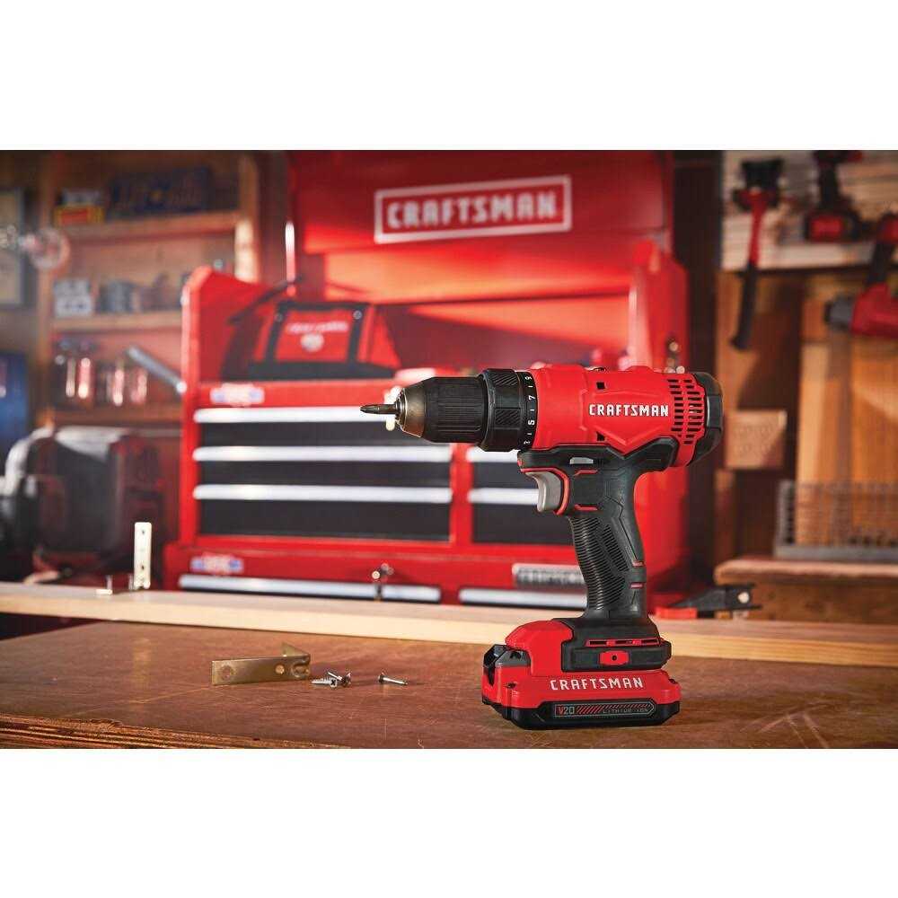 Craftsman V20* Cordless Drill/Driver Kit (CMCD701C2) - Inhomebuy