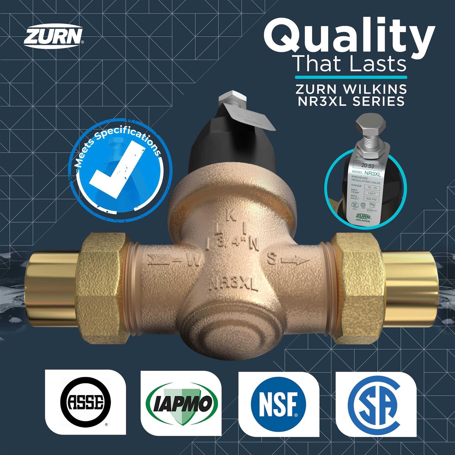 Zurn Wilkins 1-975XL 1 975XL Reduced Pressure Principle Backflow Preventer - Inhomebuy