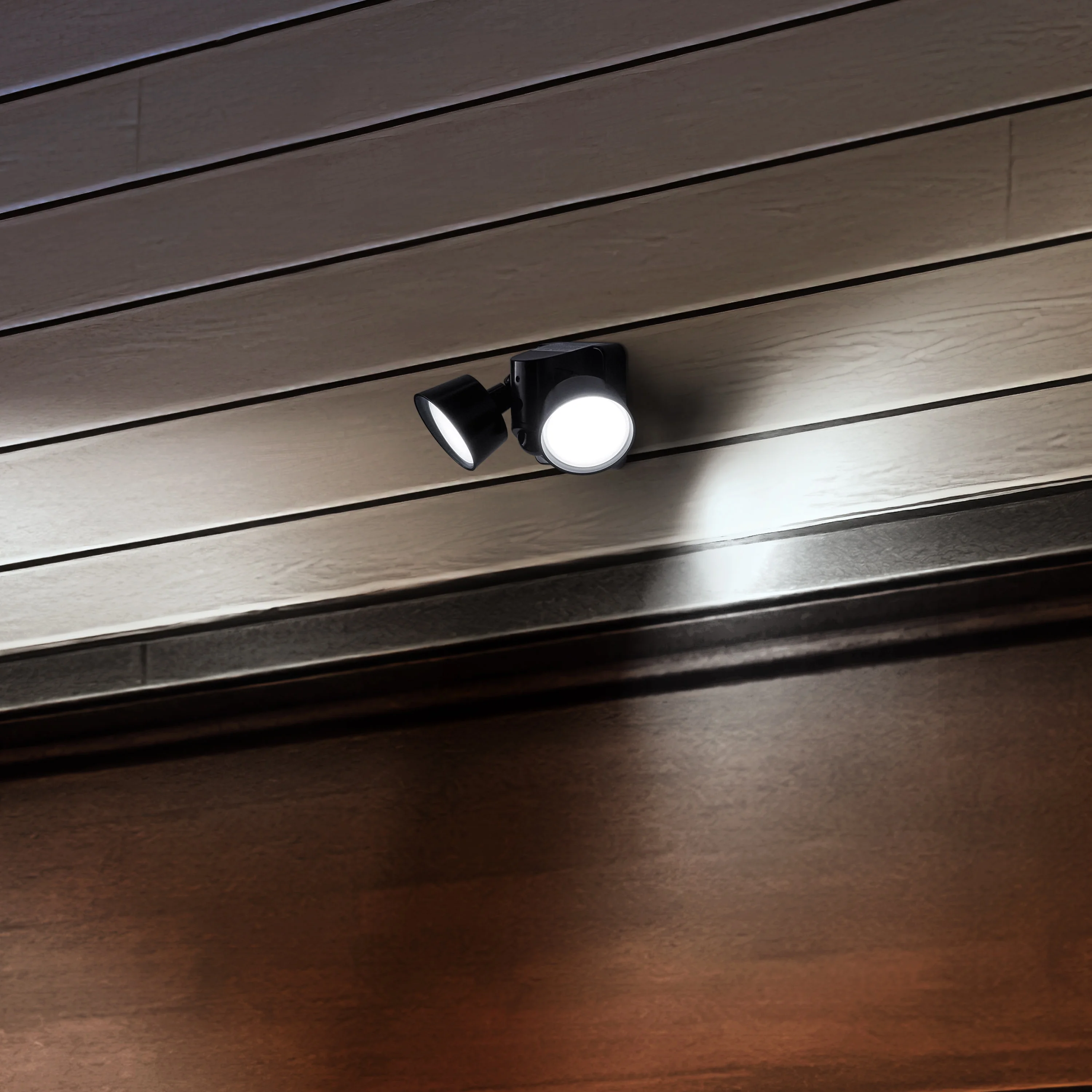 Hyper Tough 2-Head LED Direct Wire Motion Sensing Outdoor Security Light, Black, 120 degree, 2500 Lumens, 120V - Inhomebuy