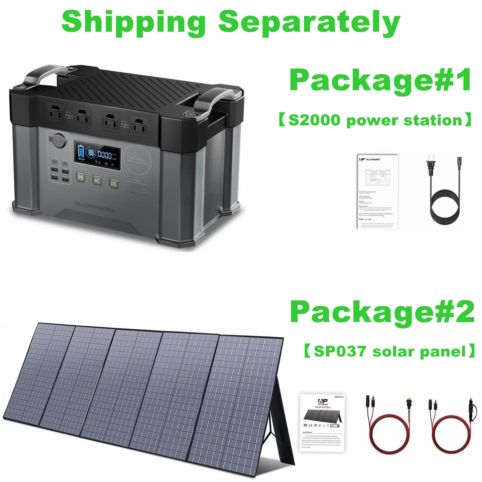 ALLPOWERS S2000 Portable Power Station 2000W, 1500Wh Capacity,  MPPT Solar Generator Backup Battery Power Supply with 4 AC Outlets for Camping, RV, Home Use, Emergency, Off-Grid - Inhomebuy