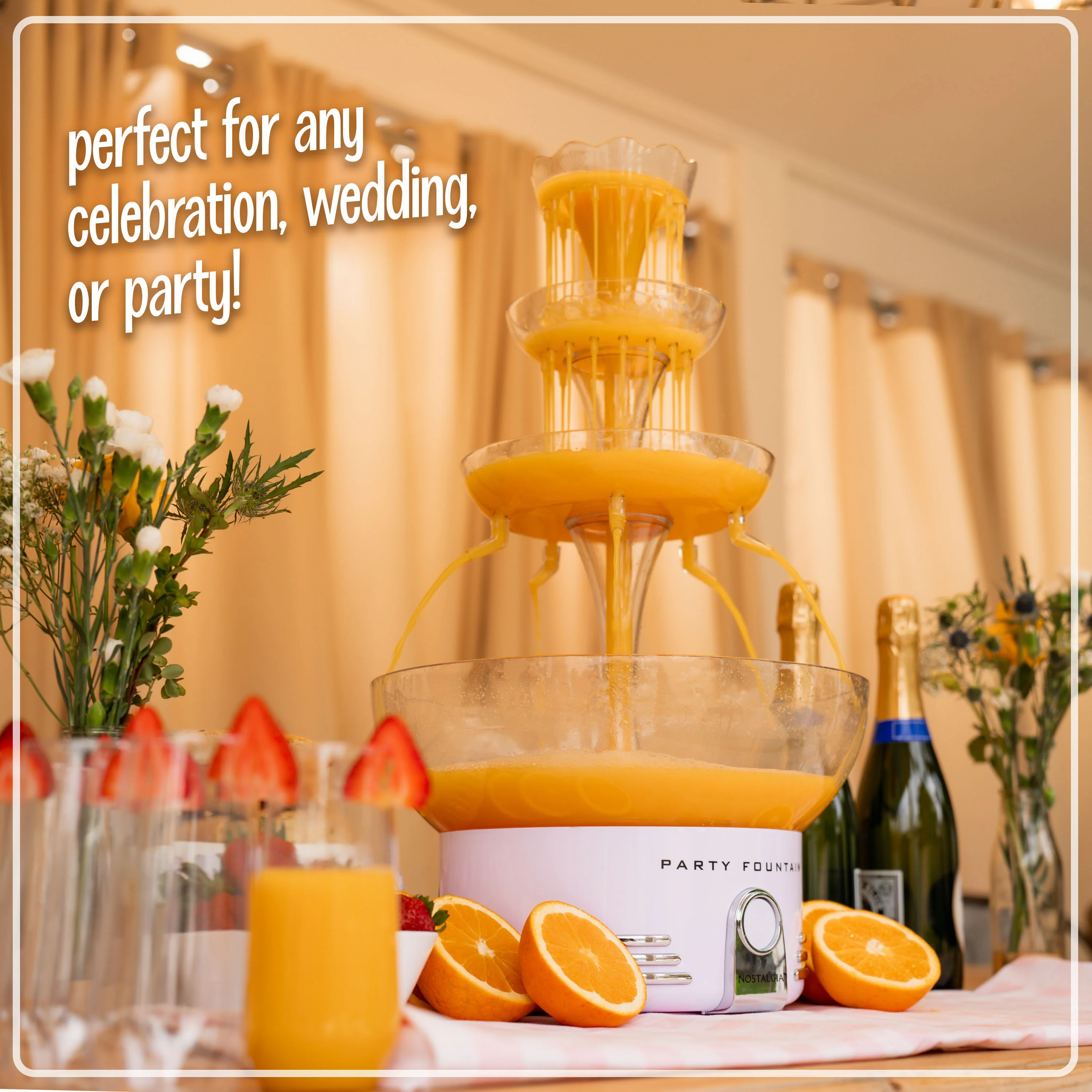 Retro 3-Tier Lighted Party Fountain - Inhomebuy