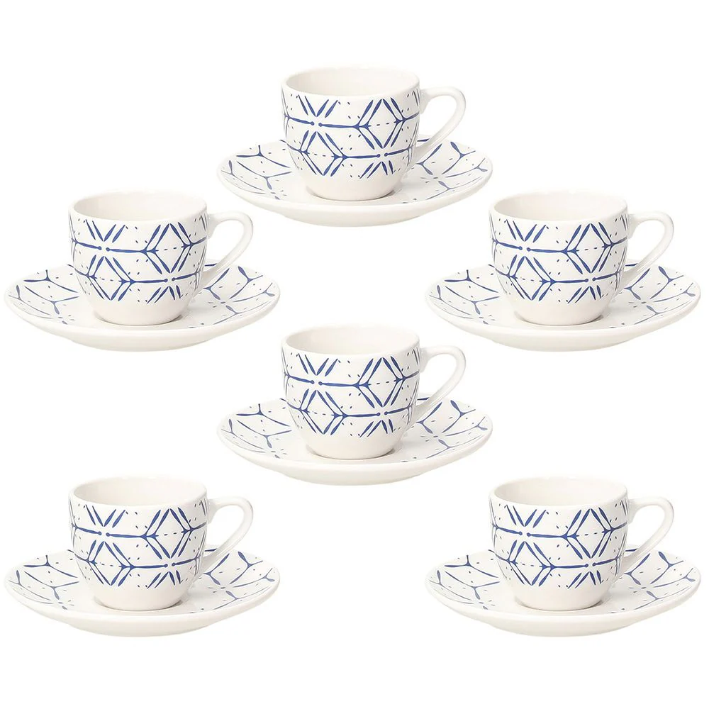 Down Town Pack 6pcs Coffee Cups with Saucer - Inhomebuy