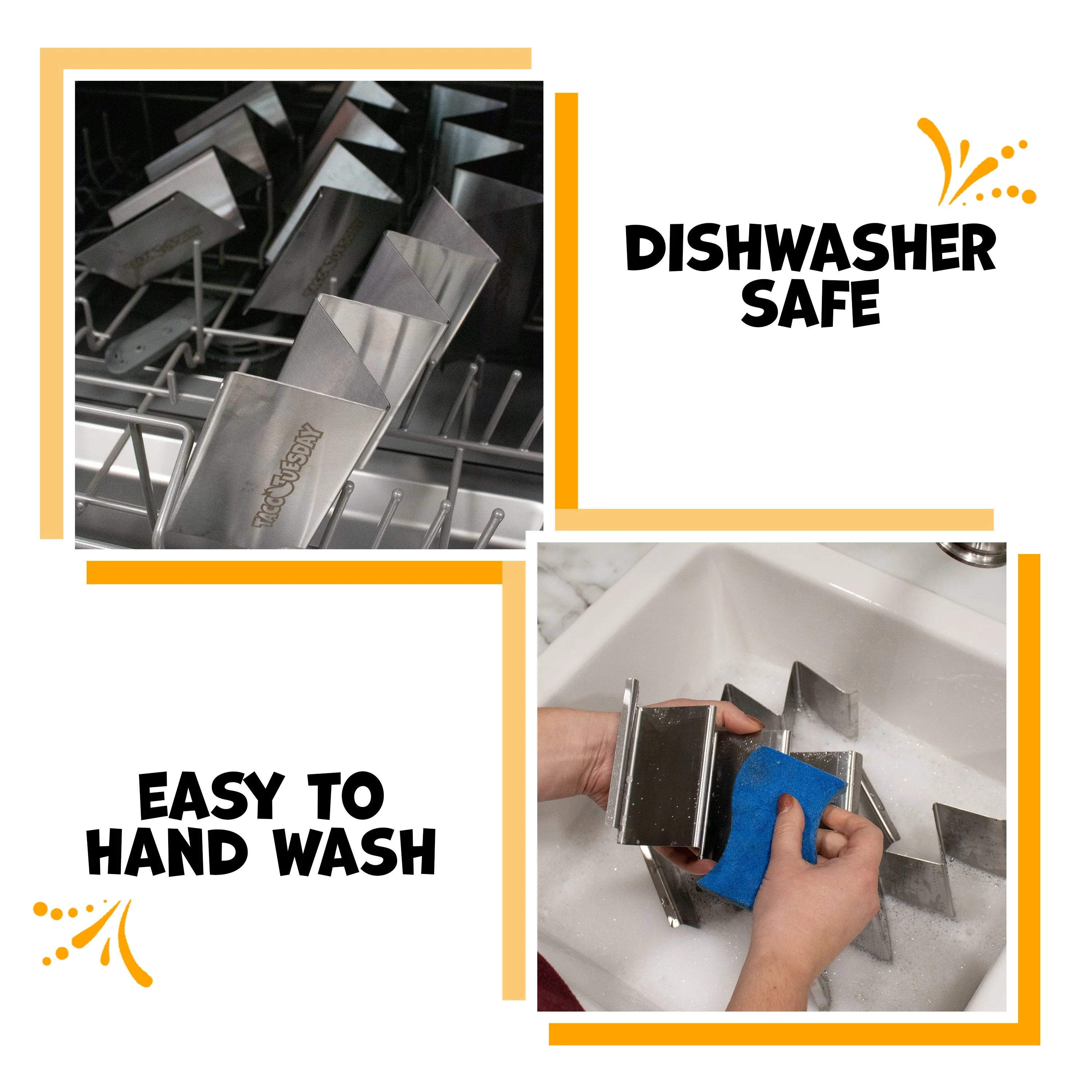 Taco Tuesday Stainless Steel 4-Piece Taco Holder Tray Set - Inhomebuy