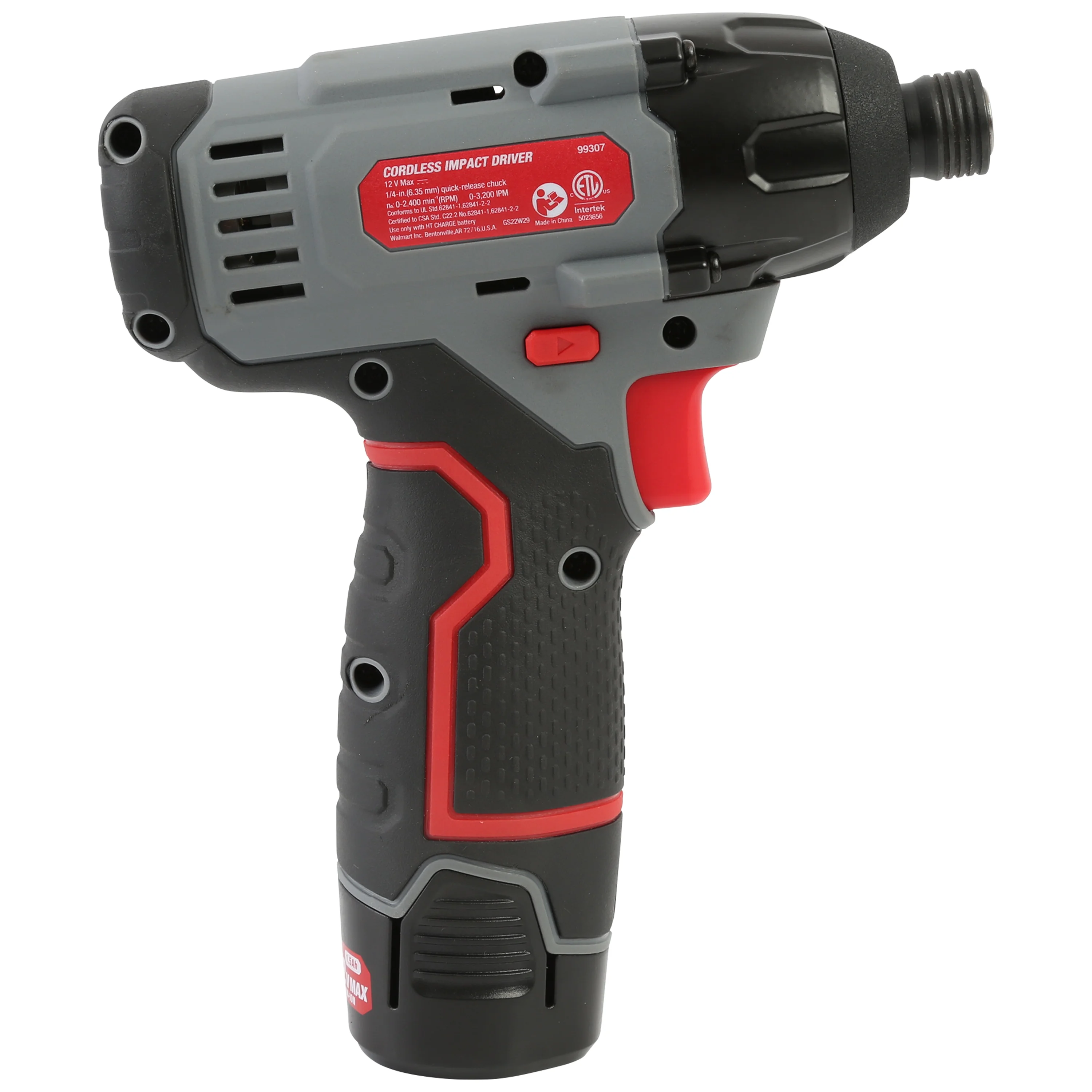 Hyper Tough 12V Max* Lithium-Ion Cordless Impact Driver with 1.5Ah Battery and Charger, Model 99307 - Inhomebuy