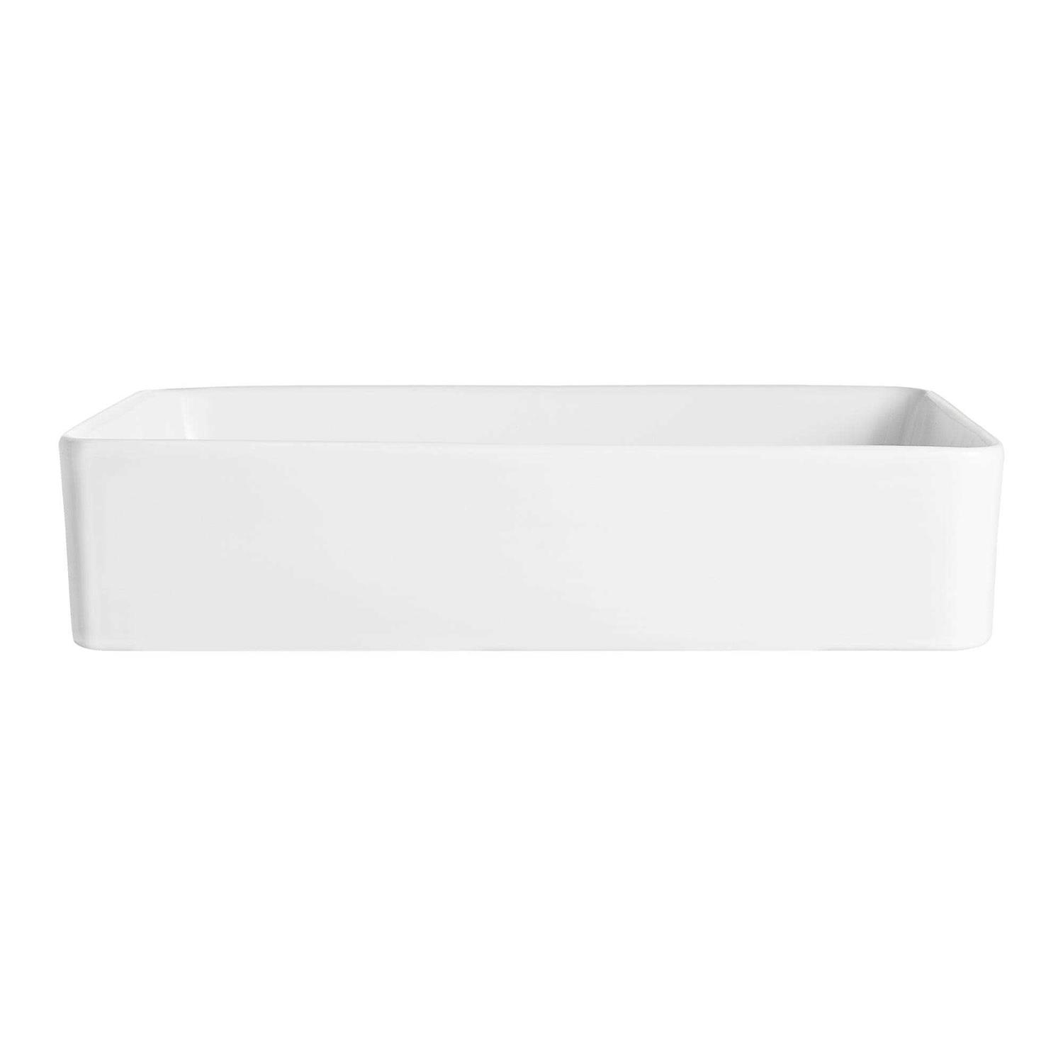DeerValley DV-1V031 Ally 19 Ceramic Rectangular Bathroom Sink Vessel Sink Sink Finish - Inhomebuy