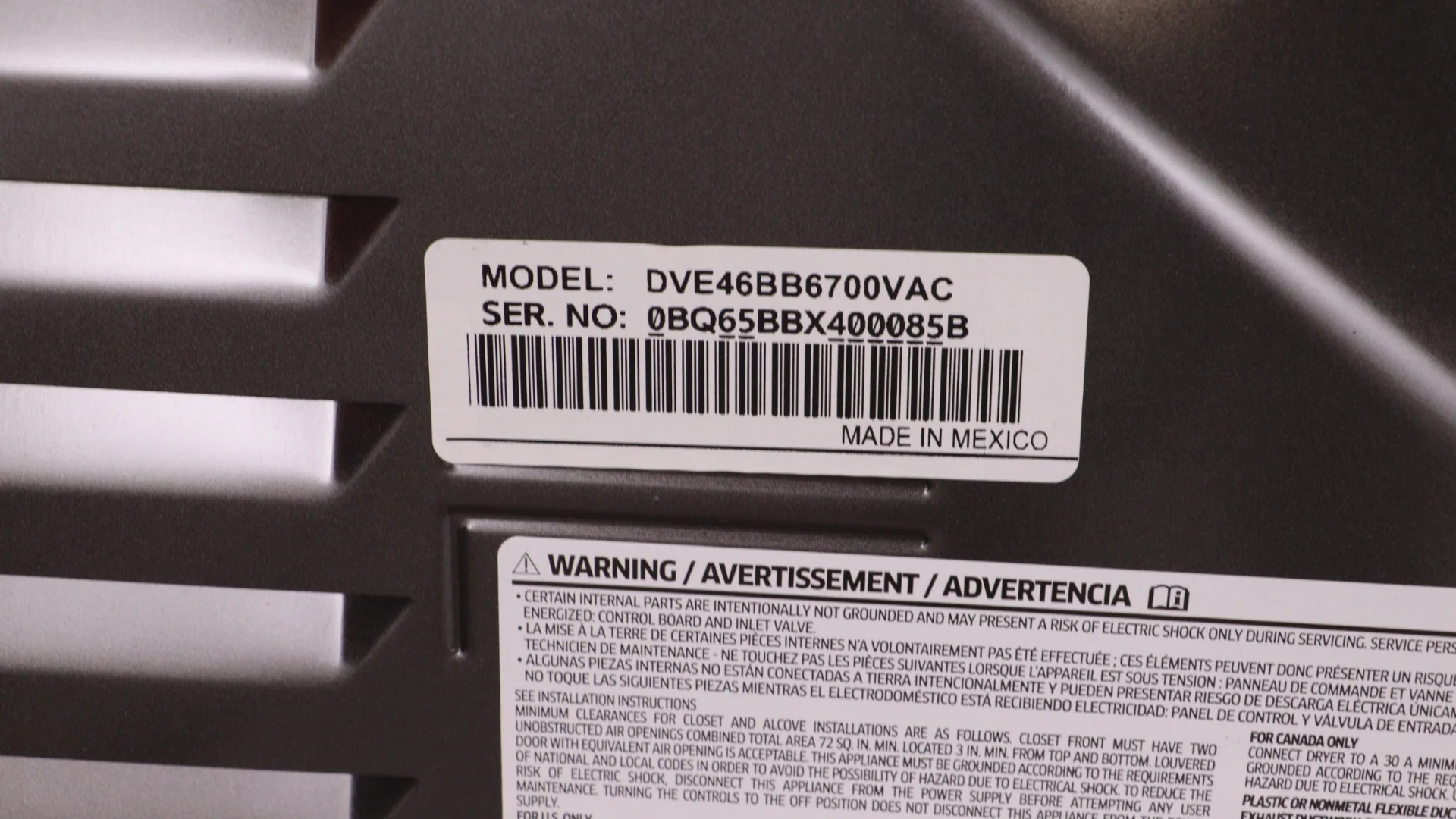 SAMSUNG BESPOKE 27 IN. 7.5 CU. FT. BLACK STAINLESS STEEL ELECTRIC DRYER WITH SUPER SPEED DRY - DVE46 - Inhomebuy