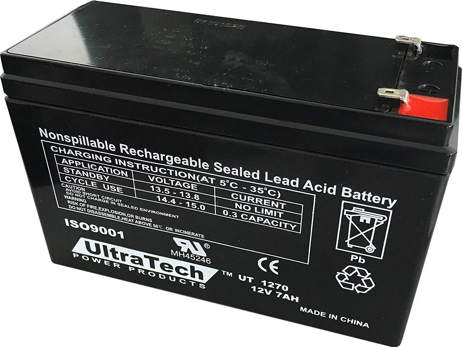 UltraTech UT1270 12V 7 Ah Sealed Lead Acid Alarm Battery UT-1270 - Inhomebuy