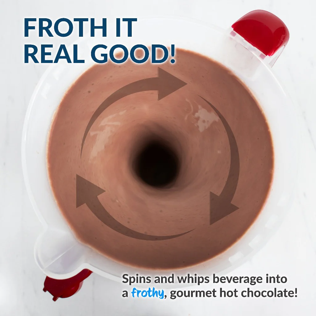 Retro 32-Ounce Hot Chocolate, Milk Frother, Cappuccino, Mocha, Latte Maker and Dispenser - Inhomebuy