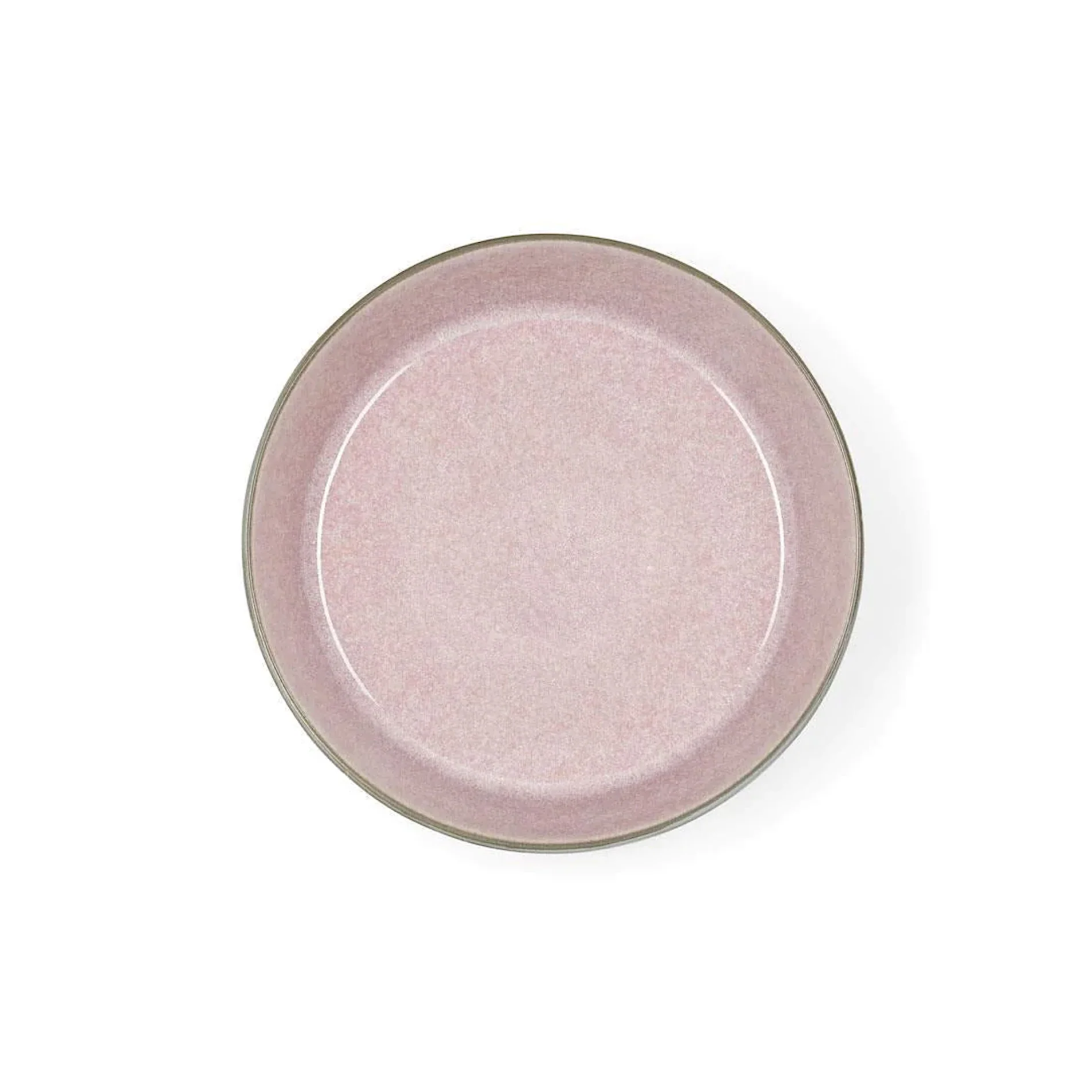Stoneware bowl / plate deep Ø 18 cm grey, light pink - Inhomebuy