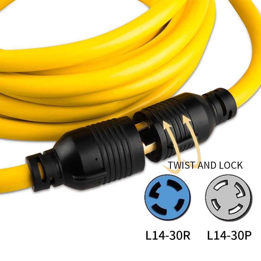 Yodotek Heavy Duty Generator Locking Power Cord NEMA L14-30P/L14-30R,4 Prong 10 Gauge Sjtw Cable - Inhomebuy