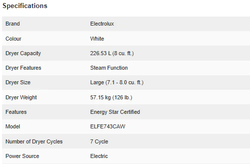 ELECTROLUX 4 SERIES 8.0 CU. FT. WHITE FRONT LOAD ELECTRIC DRYER WITH LUXURY-QUIET SOUND SYSTEM - ELF - Inhomebuy