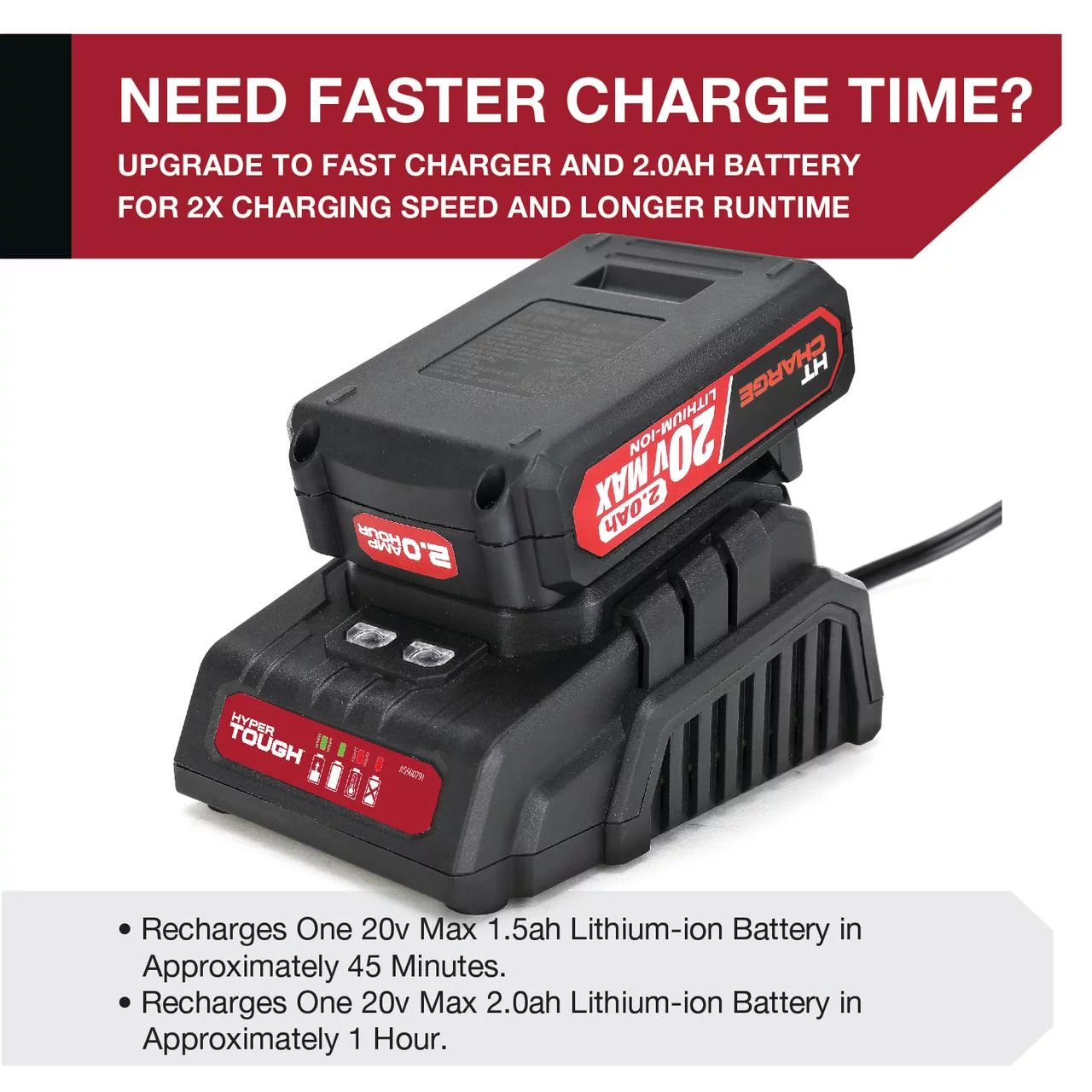 Hyper Tough 20V Max 2.0Ah Lithium-Ion Rechargeable Battery - Inhomebuy