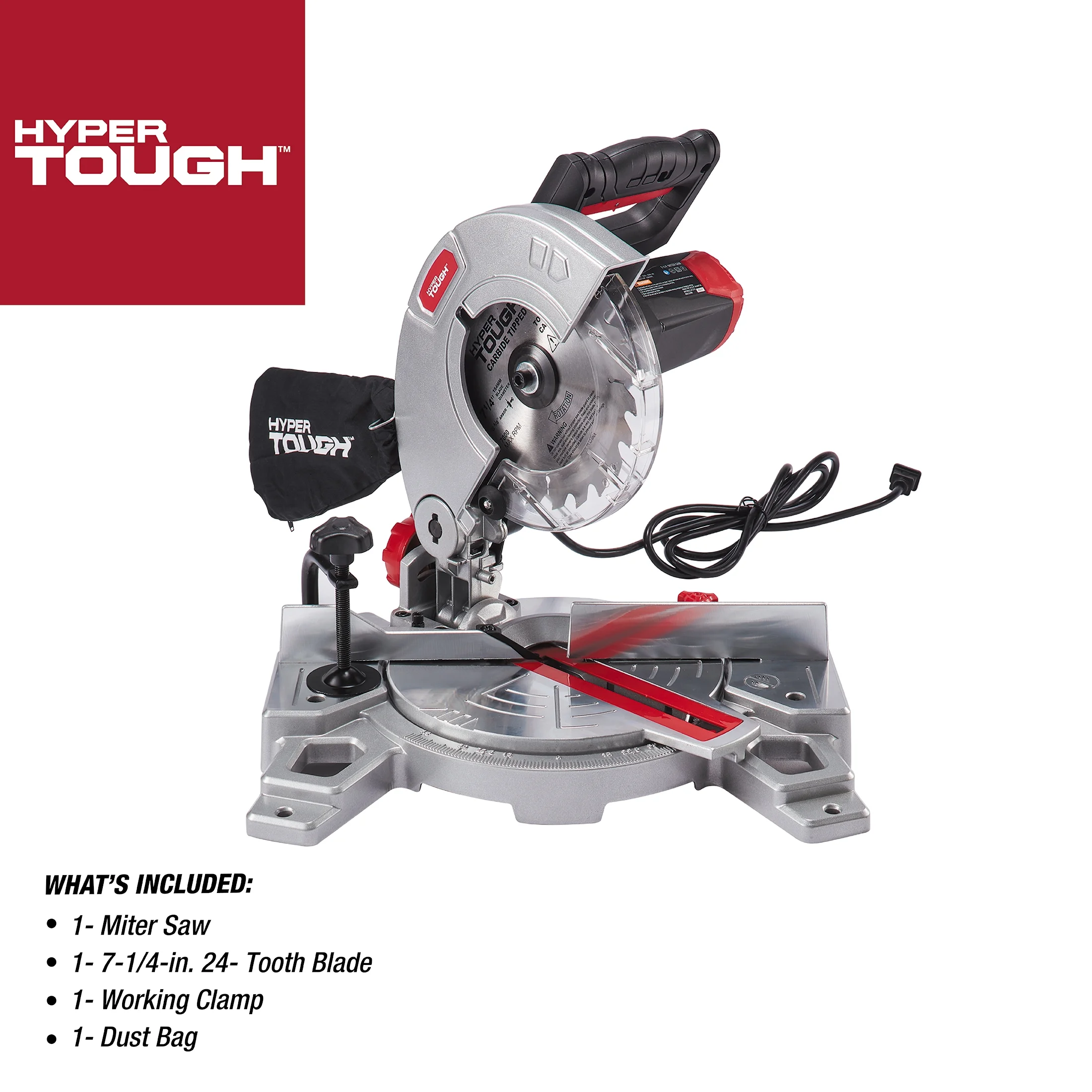 Hyper Tough 7 1/4 inch 9 Amp Miter Saw, 91006 - Inhomebuy