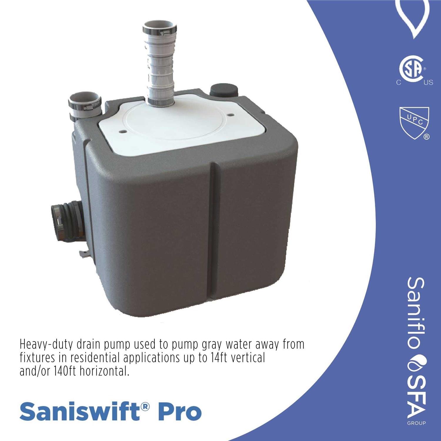 Saniflo Saniswift Gray Water Pump - Inhomebuy
