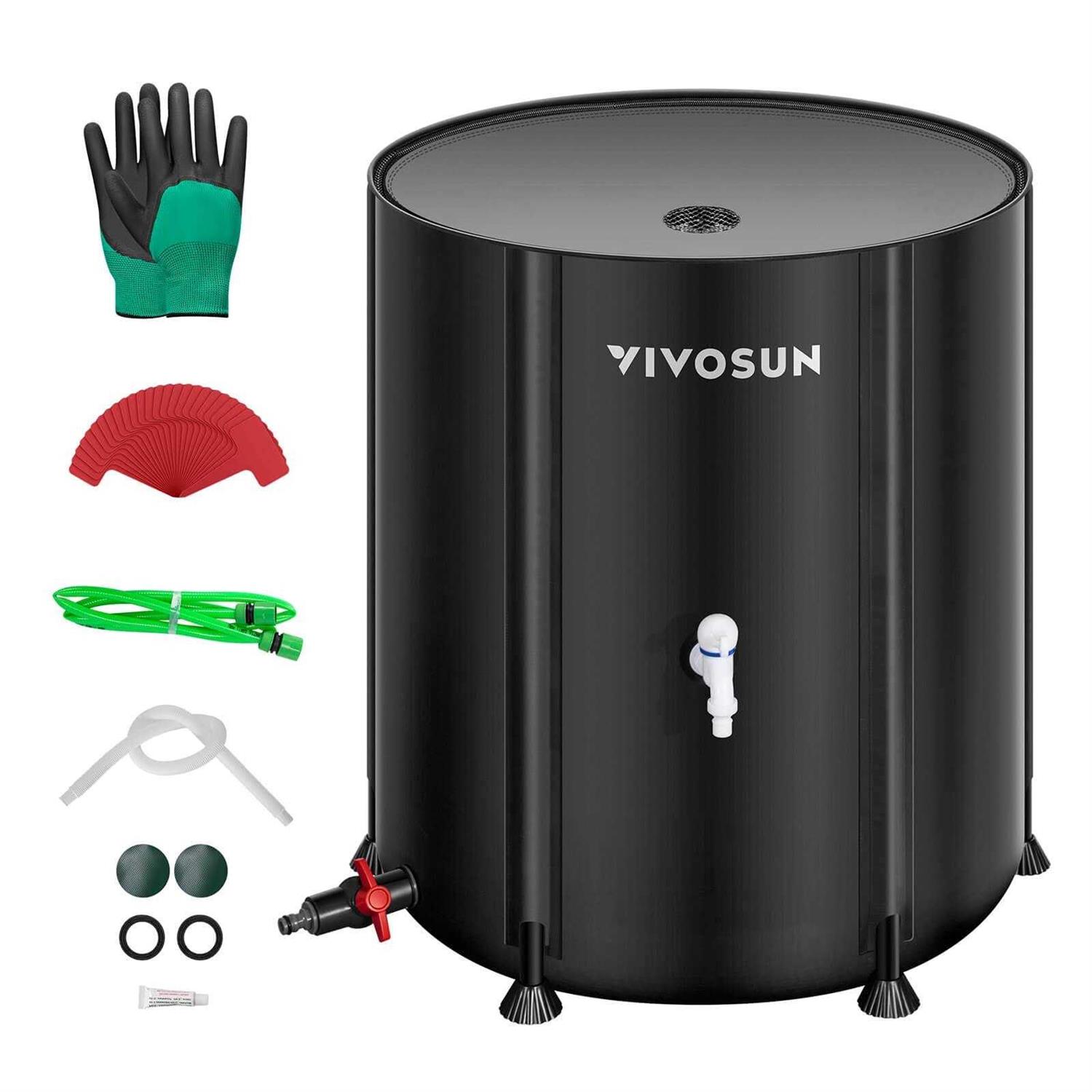 VIVOSUN Collapsible Rain Barrel Spigots and Overflow Kit - Inhomebuy
