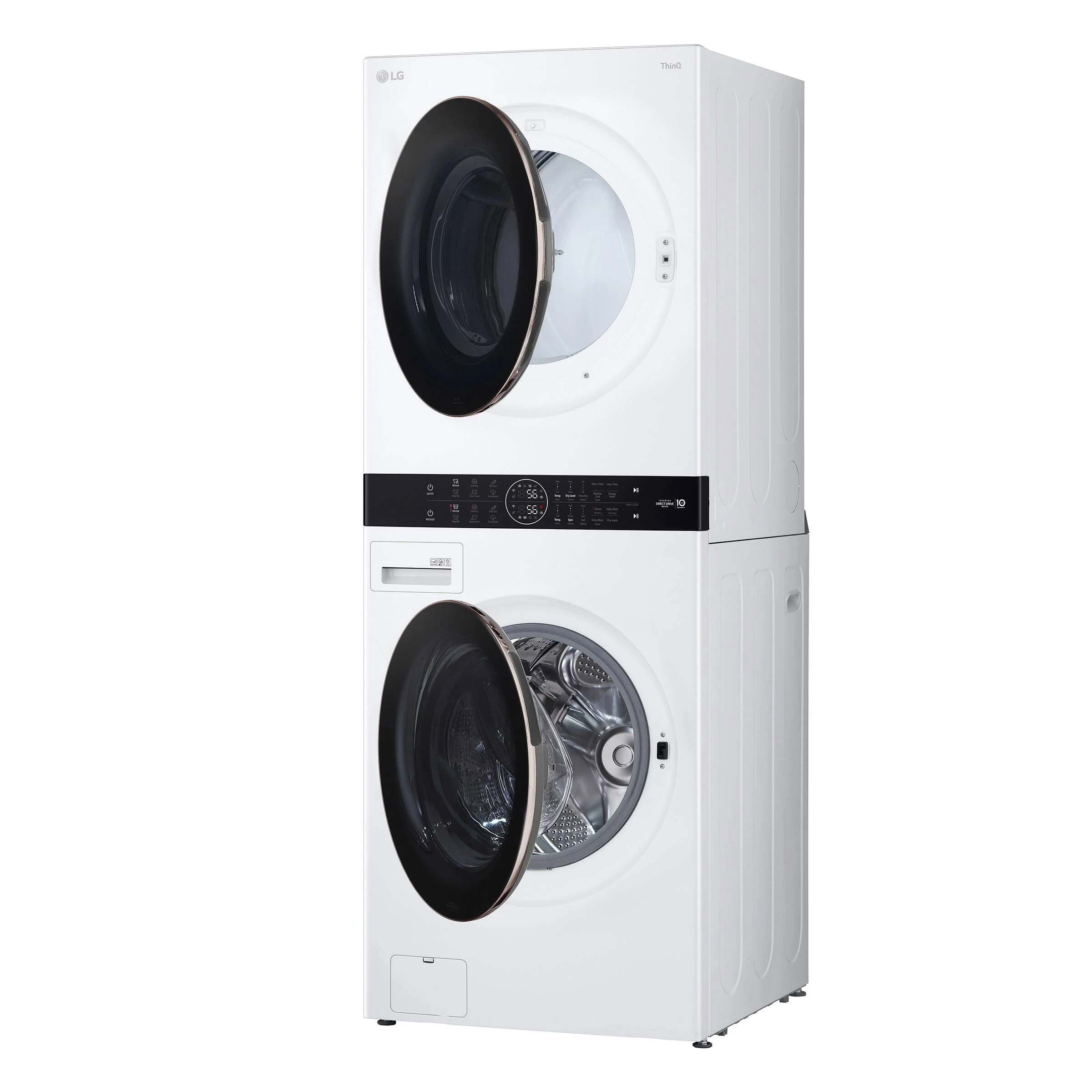LG WHITE SINGLE UNIT FRONT LOAD WASHTOWER 5.2 CU. FT. WASHER, 7.4 CU. FT. ELECTRIC DRYER - WKE100HWA - Inhomebuy