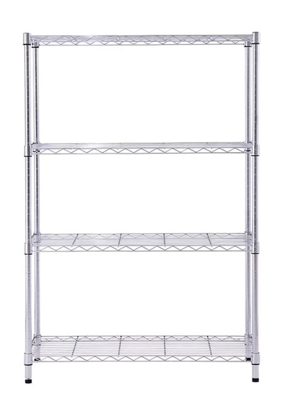 Hyper Tough 4 Tier Wire Shelf Unit, Chrome, 1400 lb. Capacity, Adult - Inhomebuy