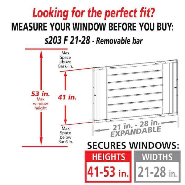 Mr. Goodbar Removable Adjustable Width Window Guard S203 - Inhomebuy