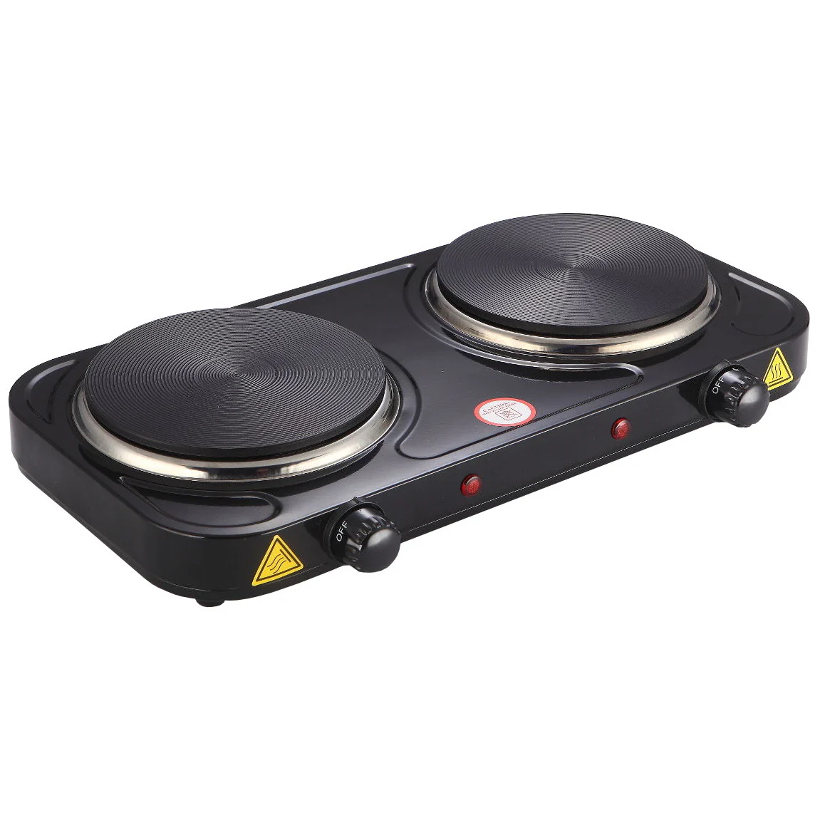 Electric Cooker 2Plates 15,5/15,5 2000W Black - Inhomebuy