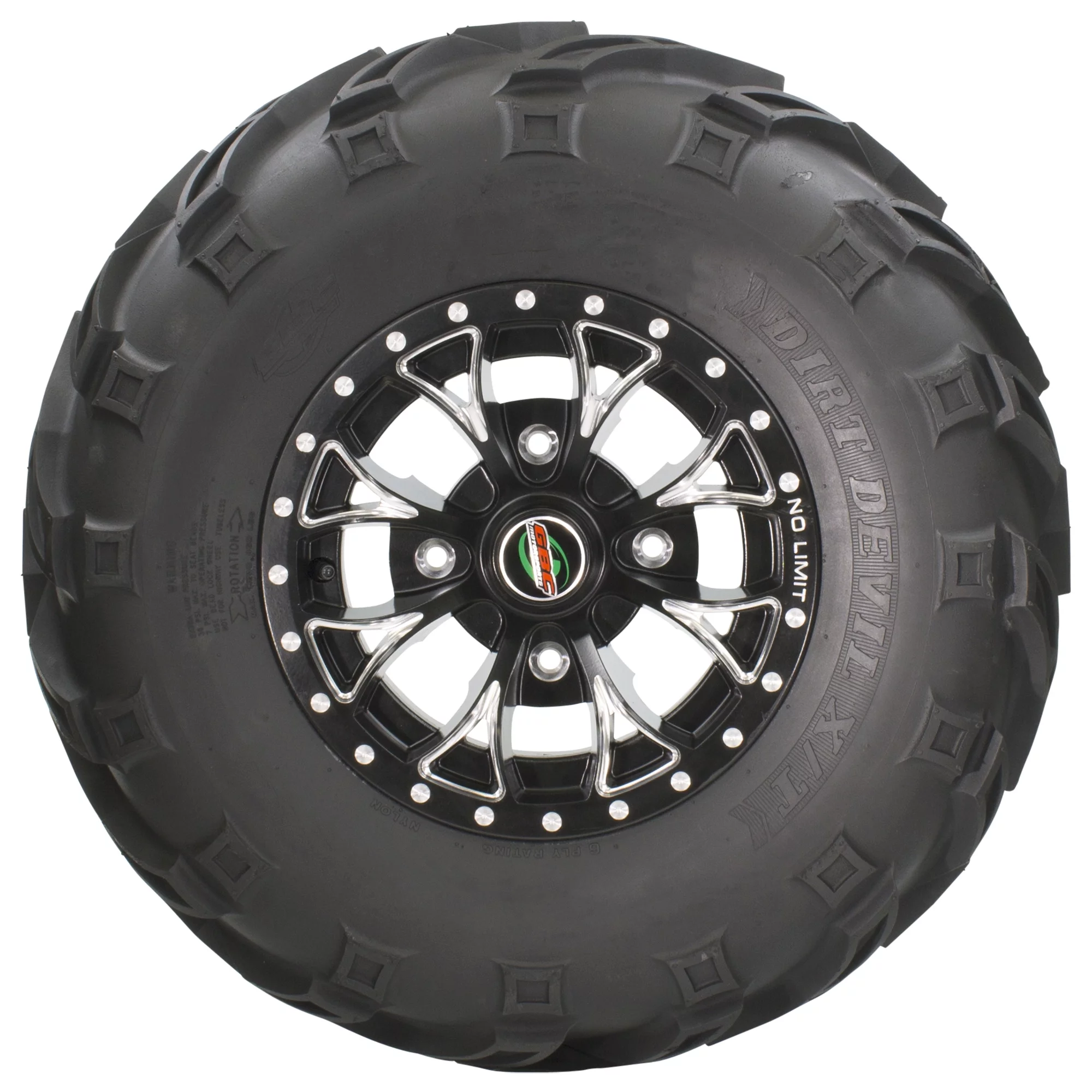 GBC Dirt Devil 25X12.00-10 6-Ply Rated All Terrain ATV Tire - Inhomebuy