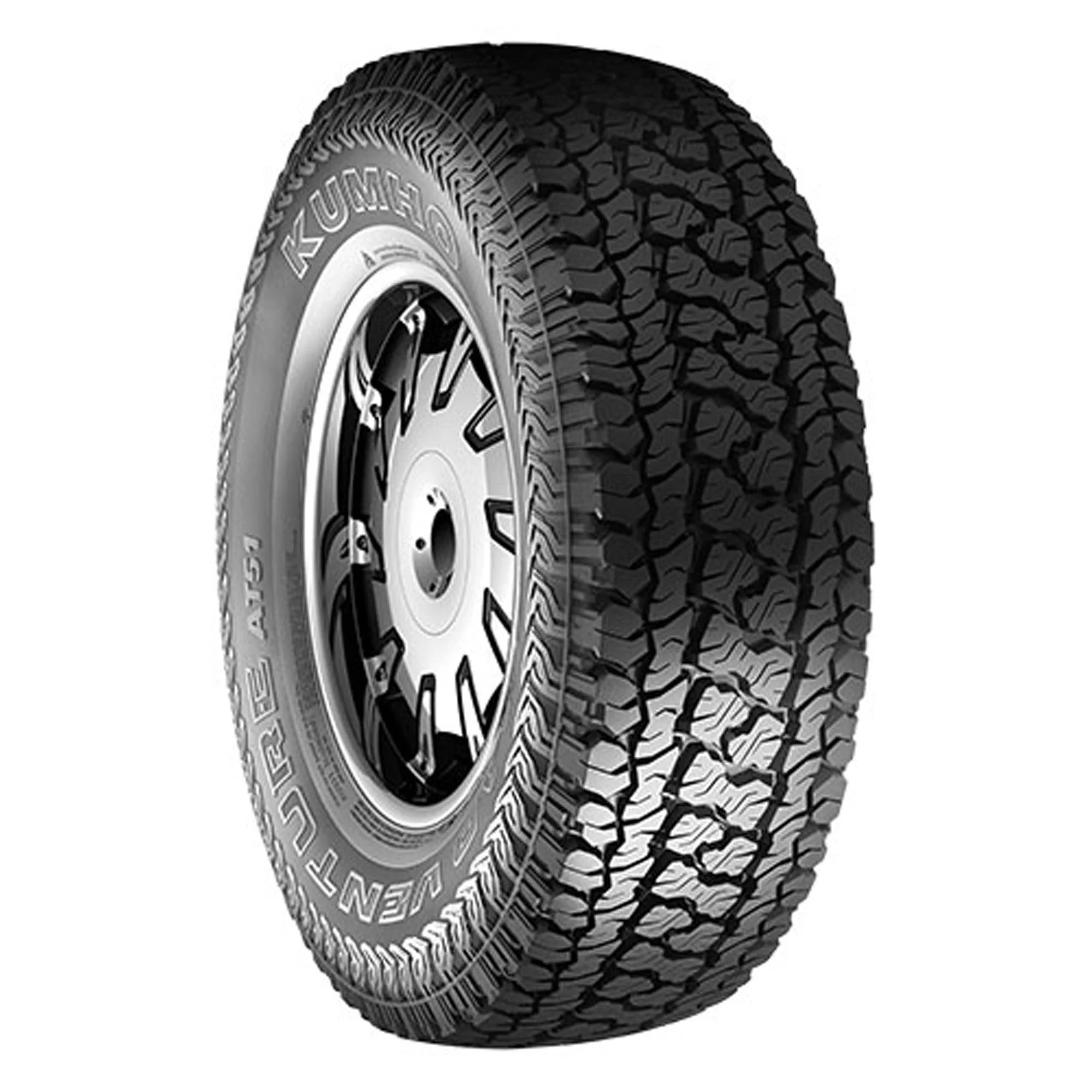 Kumho Road Venture AT51 All Terrain P245/75R16 109T Light Truck Tire - Inhomebuy