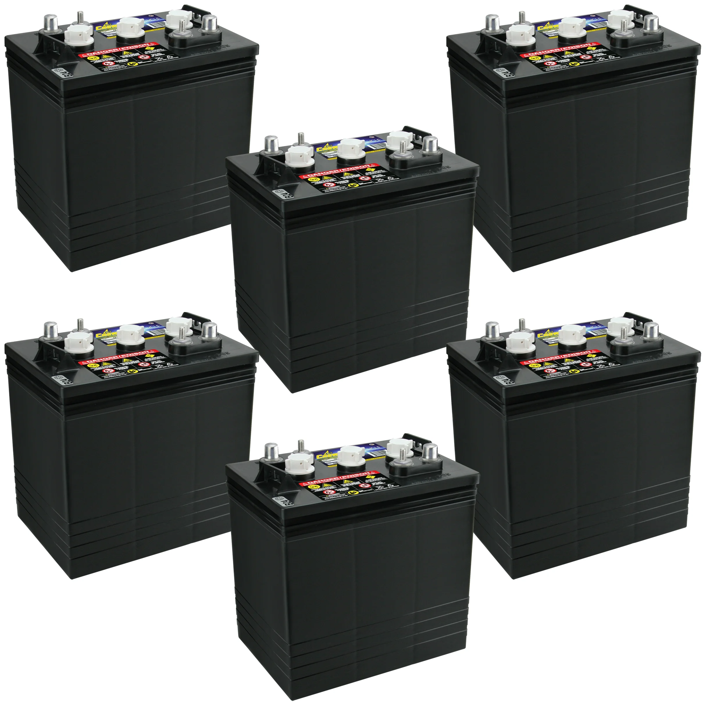 Crown Battery BCI Group GC2 6V 240AH Deep Cycle Golf Cart and Scrubber Battery X6 - Inhomebuy