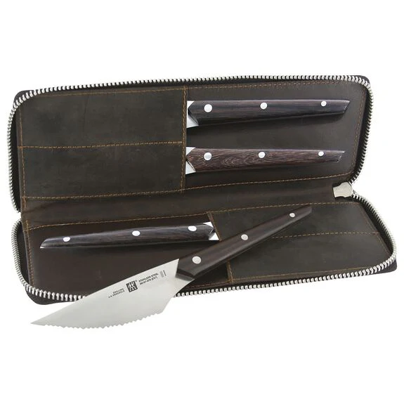 ZWILLING 4pc Gentlemen's Steak Knife Set with Leather Travel Case - Inhomebuy