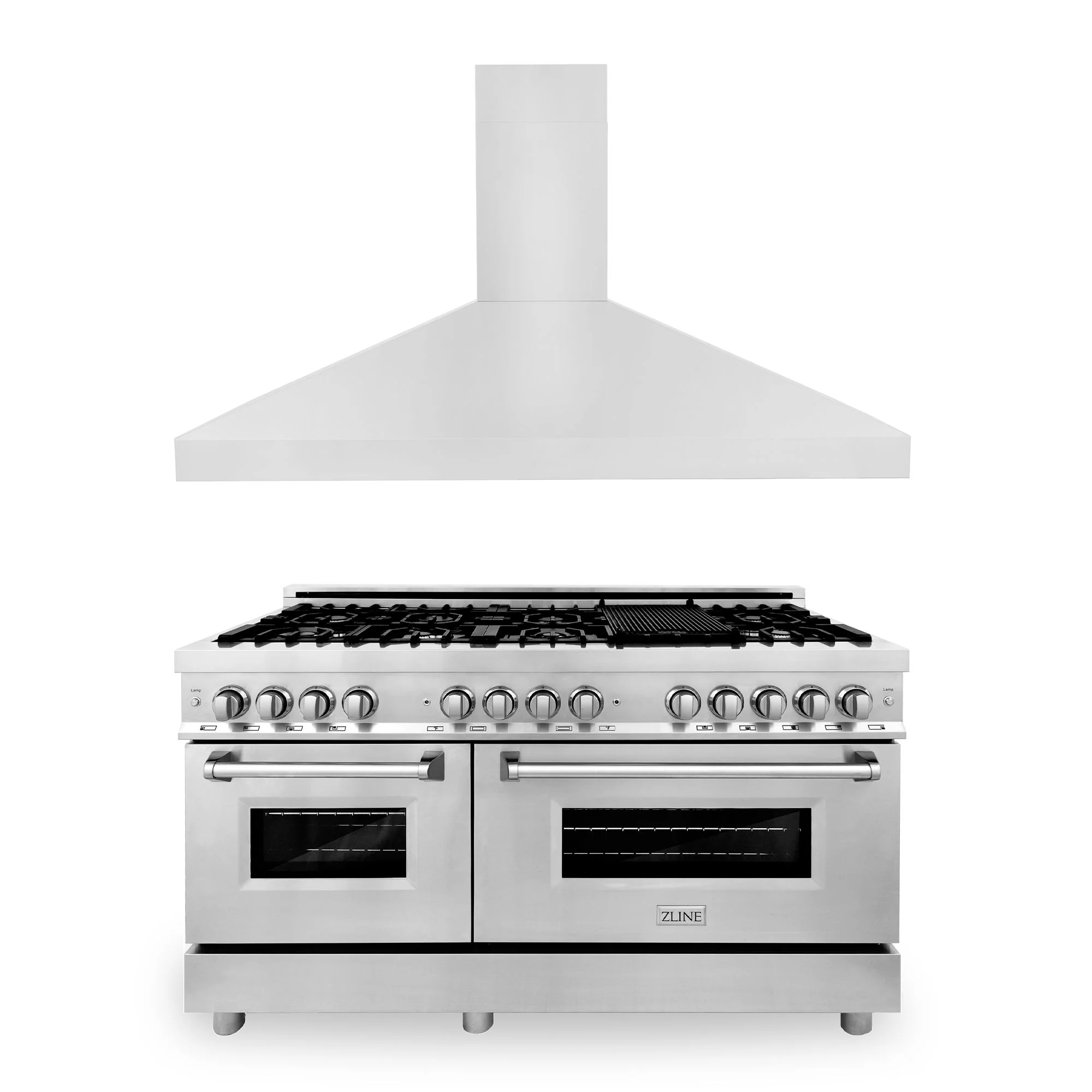 ZLINE 60 in. Dual Fuel Range & 60 in. Range Hood Appliance Package, 2KP-RARH60 - Inhomebuy