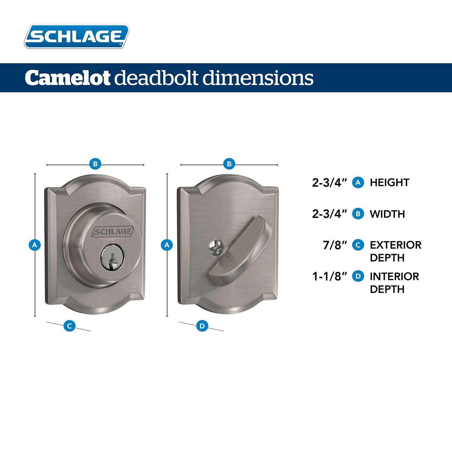 Schlage Camelot Single Cylinder Deadbolt - Inhomebuy