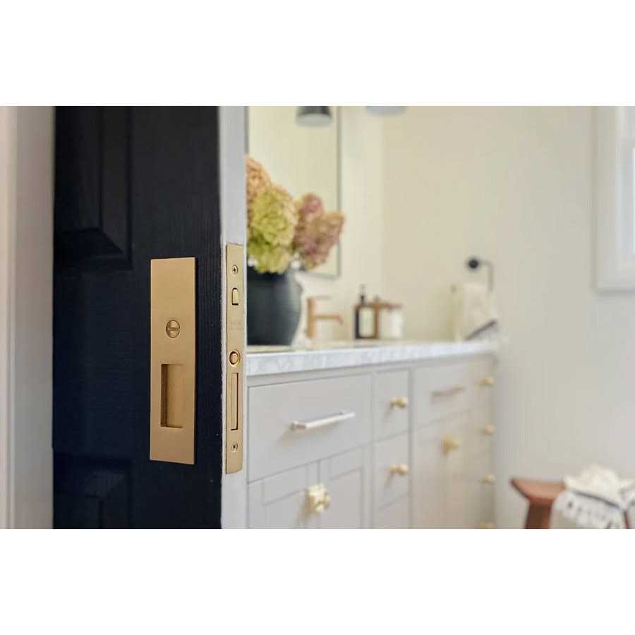 Emtek Mortise Pocket Door Hardware Narrow Modern Rectangular Keyed Pocket Door Mortise Lock 2153US26138 - Inhomebuy