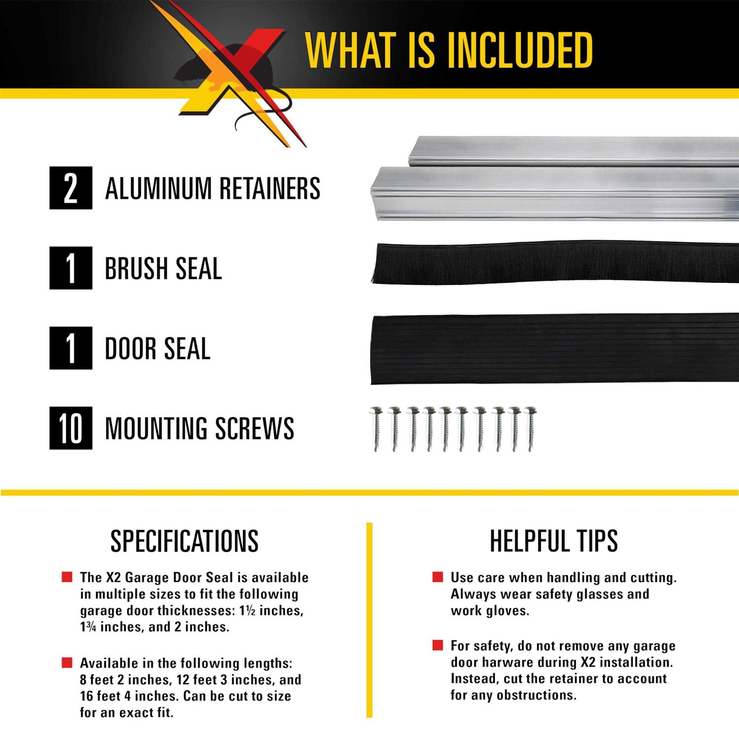 Xcluder X2 Rodent Proof Garage Door Seal Kit - Inhomebuy